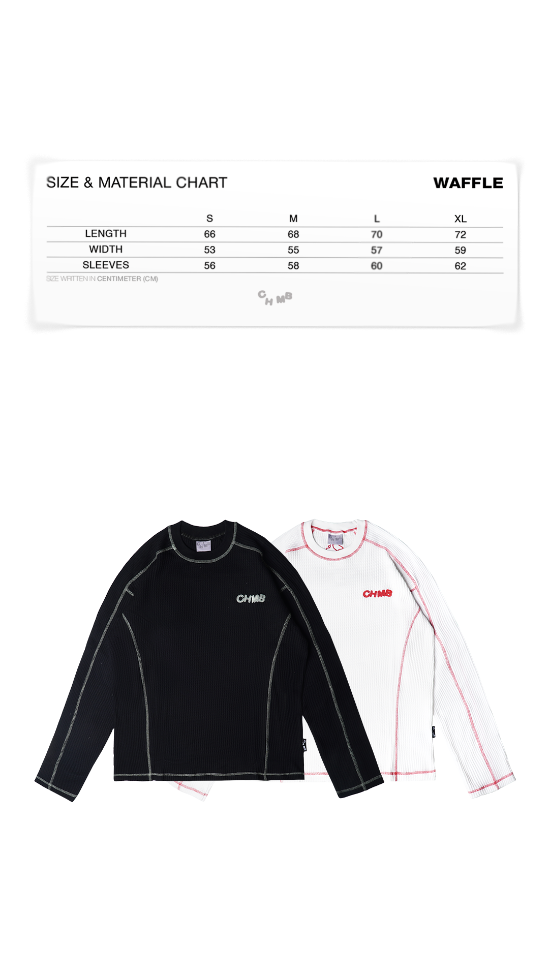 Chambre - Longsleeve Waffle Greenline Black