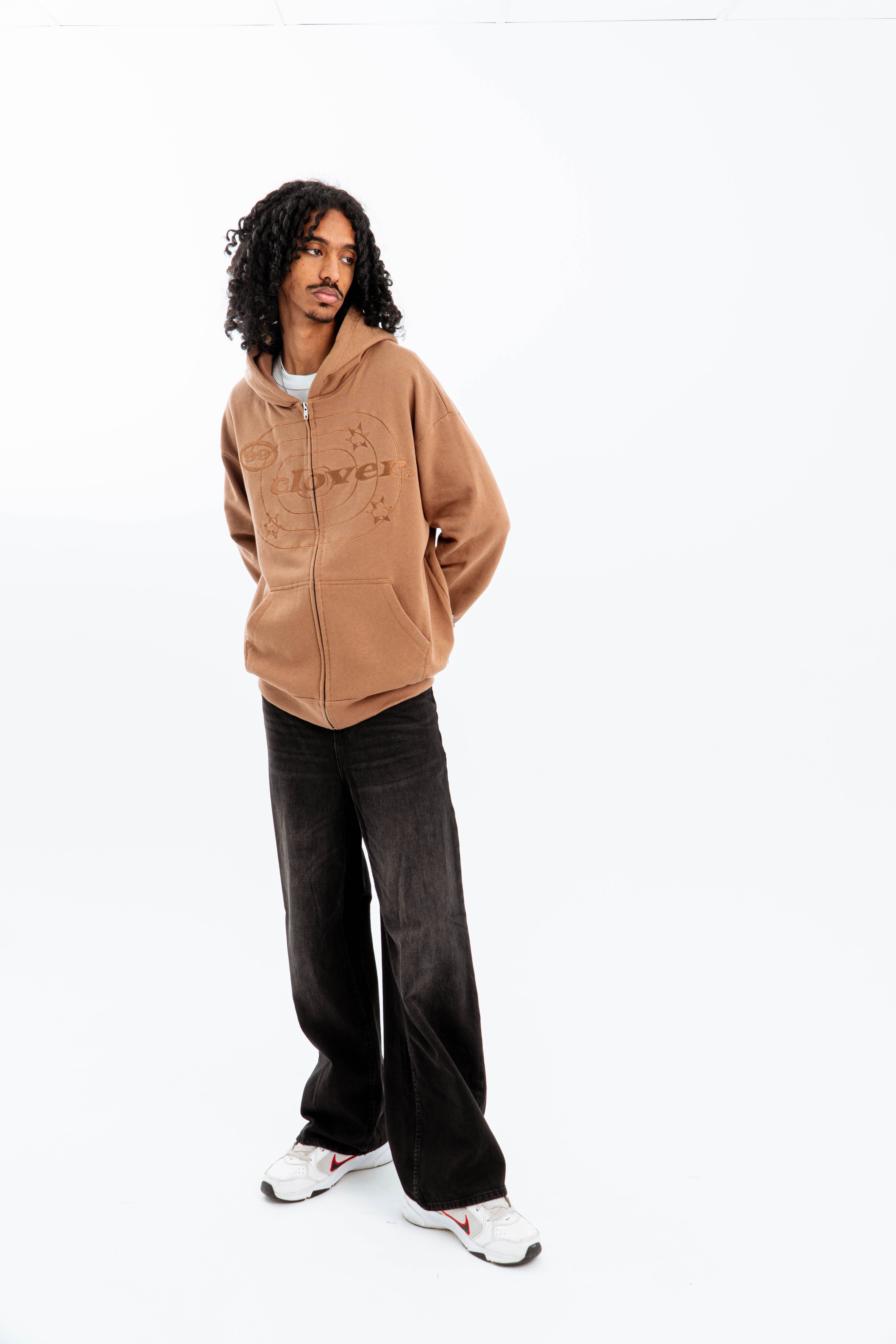 99 Clover - "EASY" ZIP-UP BROWN