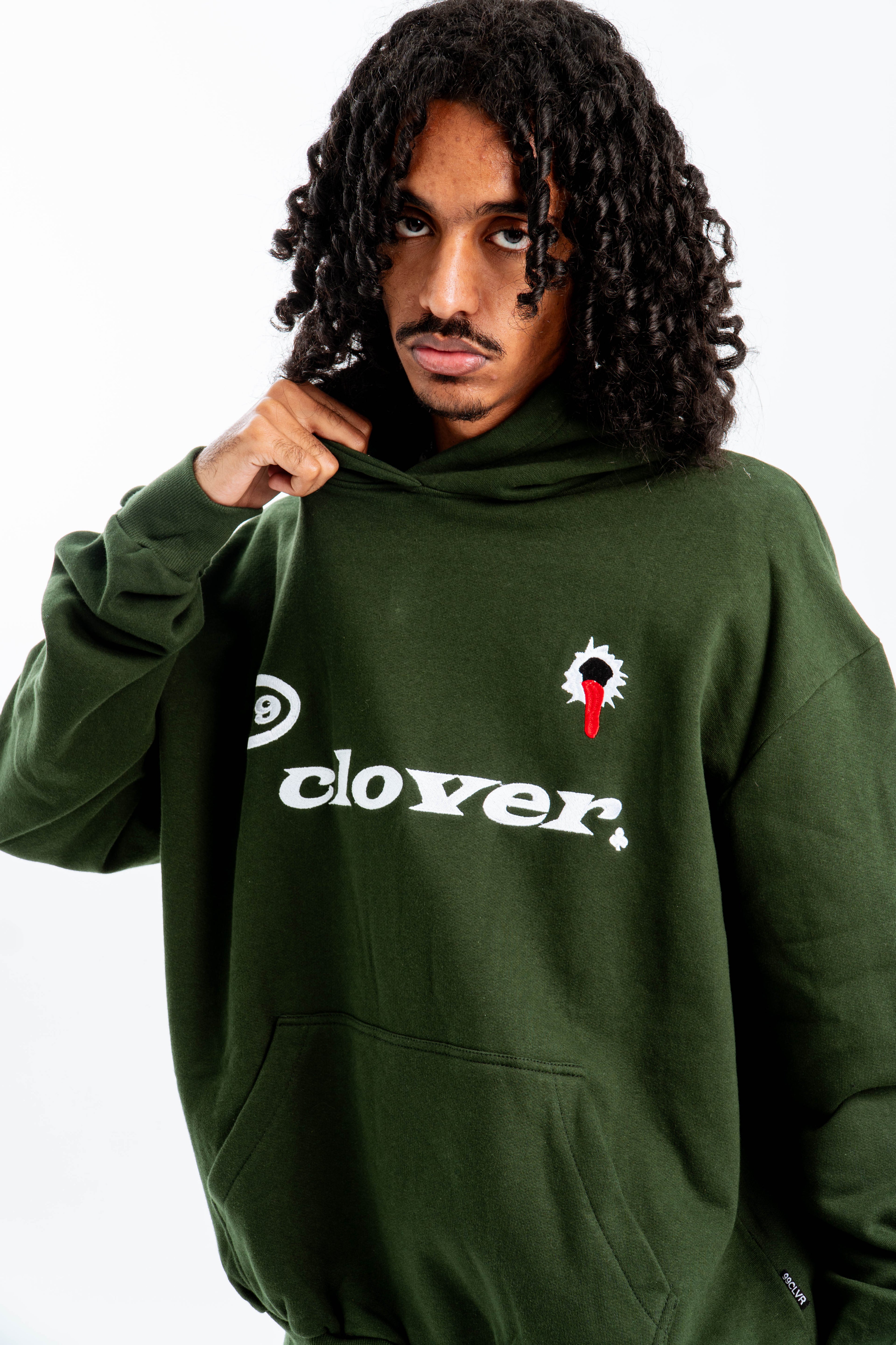 99 Clover - "FEELING LUCKY" OVERSIZED HOODIE GREEN