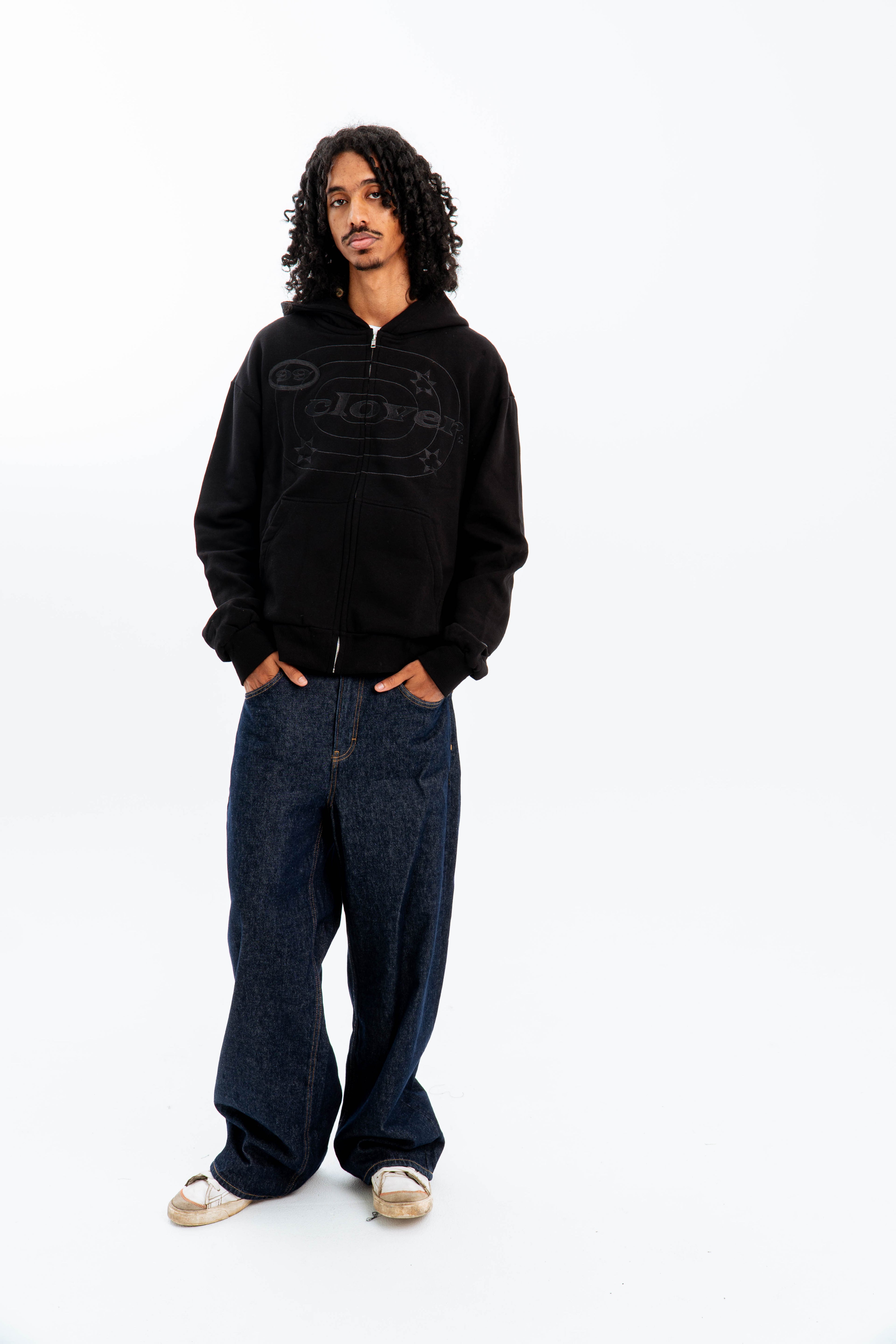 99 Clover - "EASY" ZIP-UP BLACK
