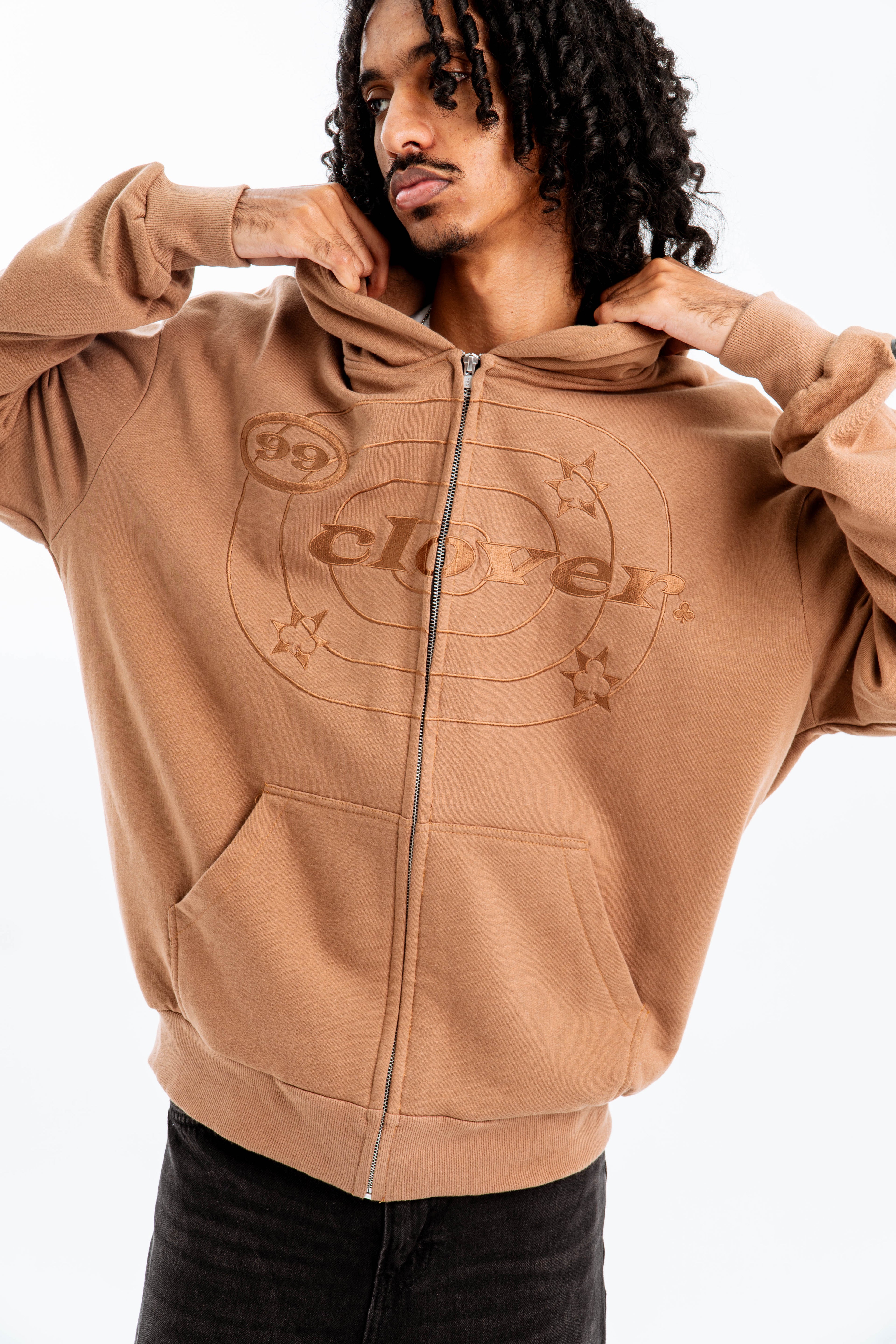 99 Clover - "EASY" ZIP-UP BROWN