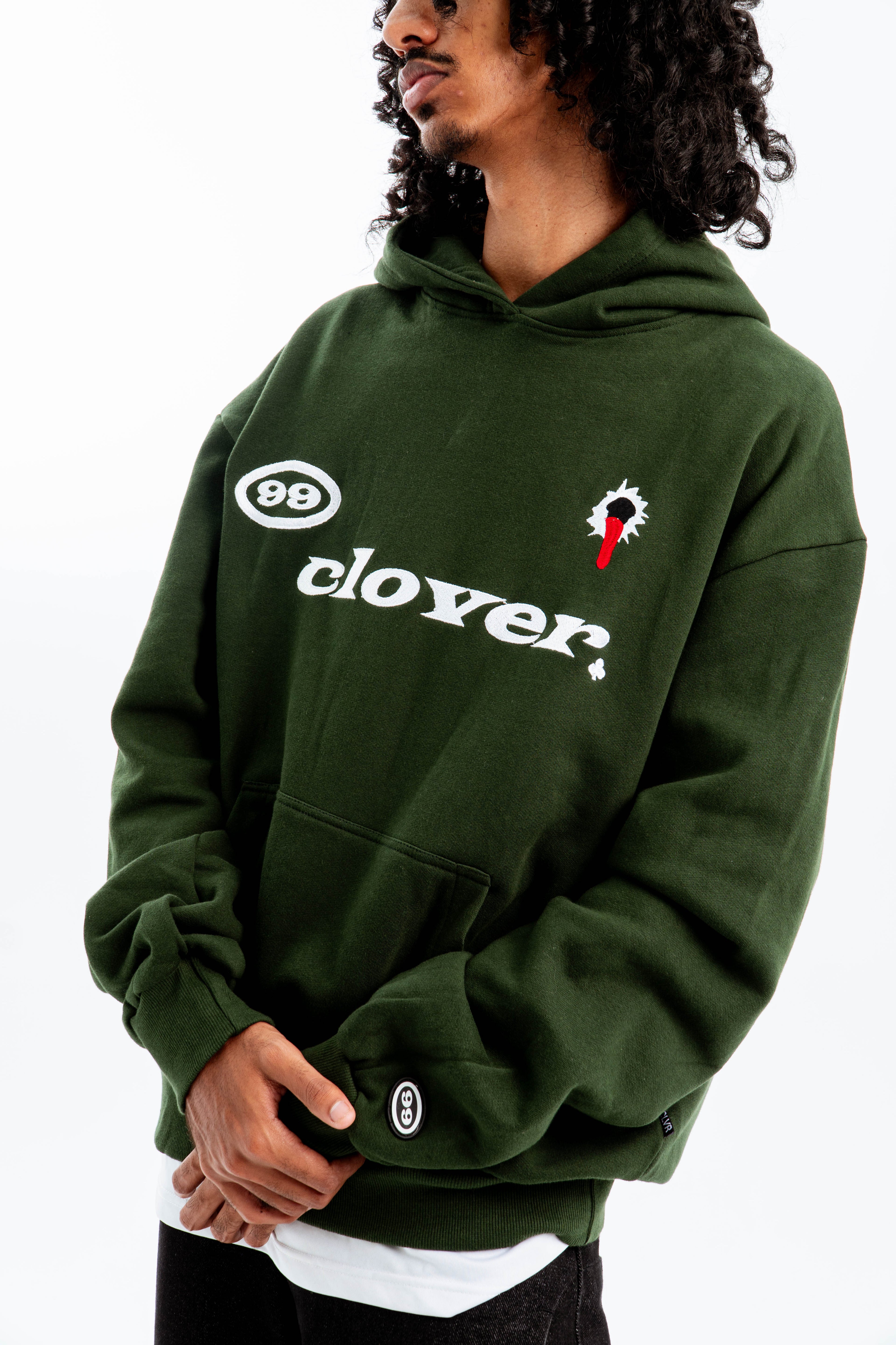 99 Clover - "FEELING LUCKY" OVERSIZED HOODIE GREEN