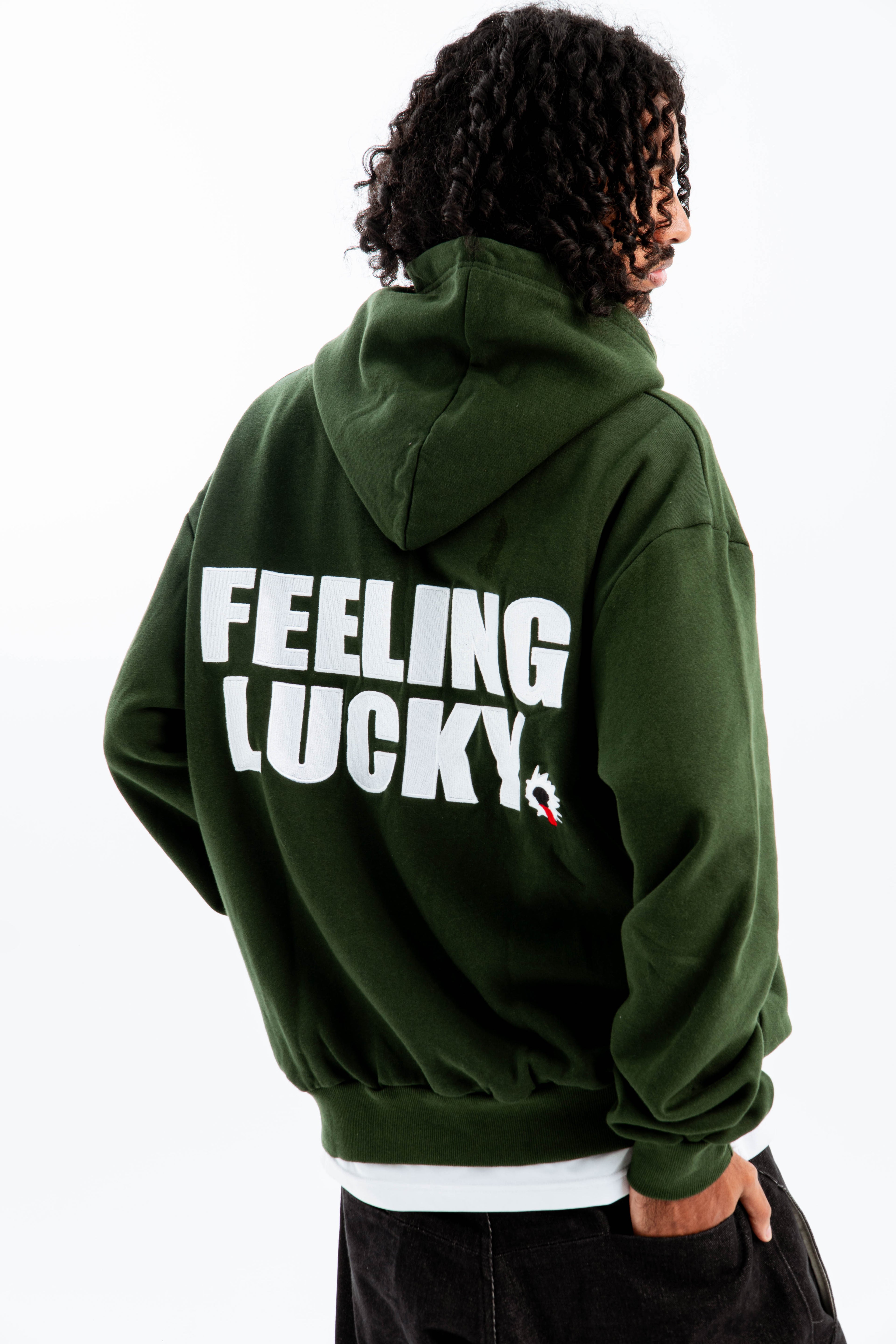 99 Clover - "FEELING LUCKY" OVERSIZED HOODIE GREEN