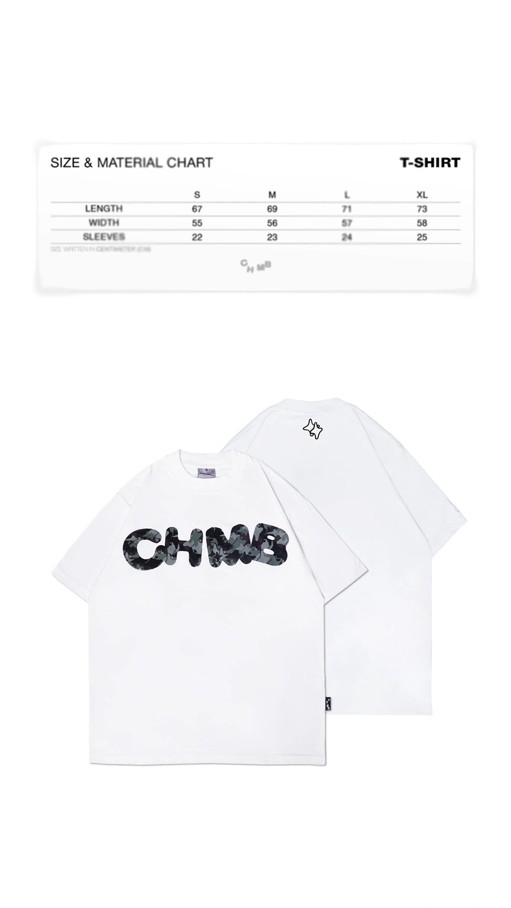 Chambre - T-shirt Star Camo White