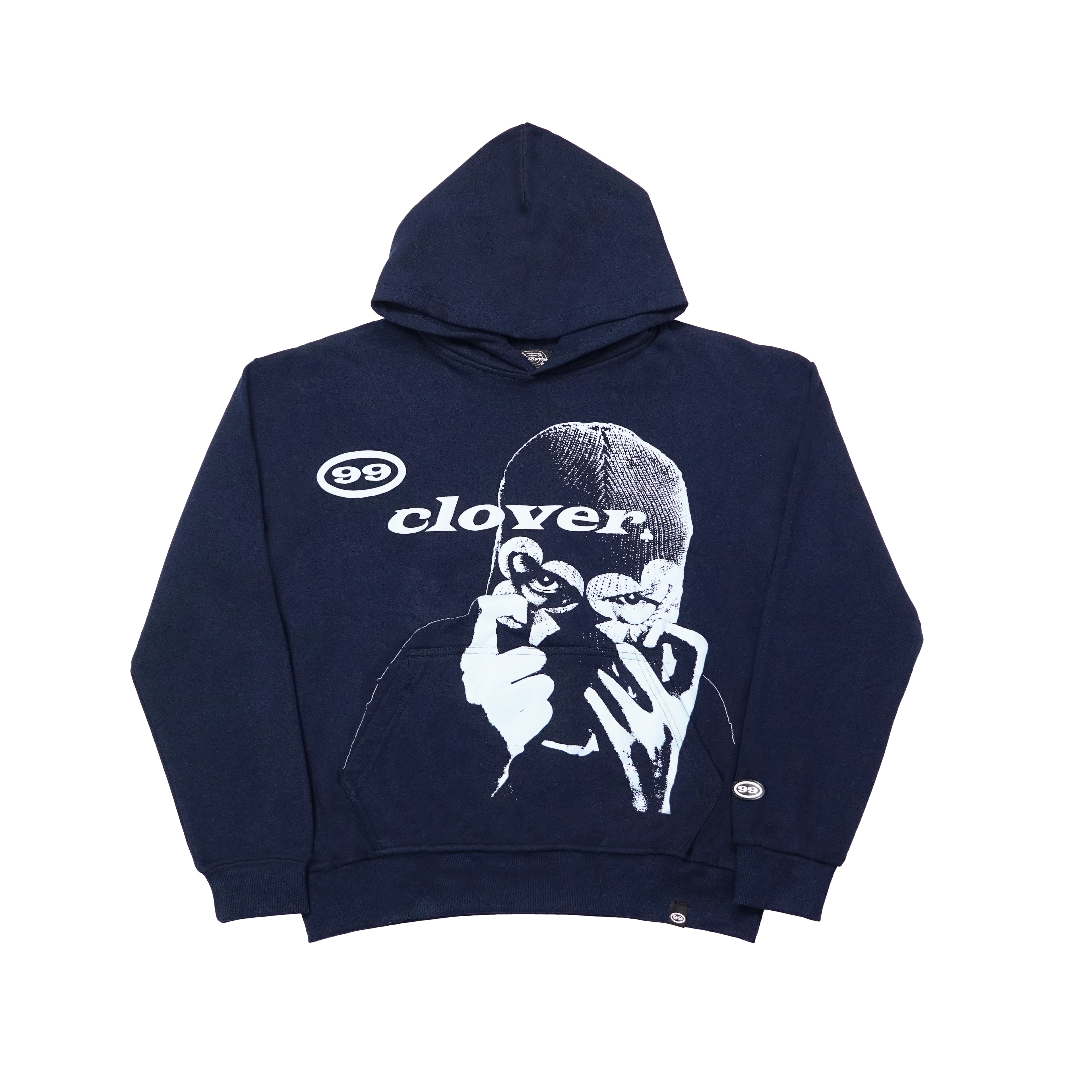 99 Clover - "CLOVER VISION" OVERSIZED HOODIE NAVY