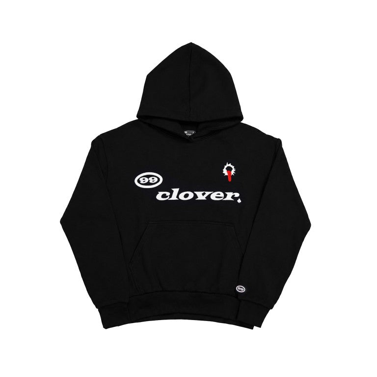 99 Clover - "FEELING LUCKY" OVERSIZED HOODIE BLACK