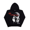 99 Clover - "CLOVER VISION" OVERSIZED HOODIE BLACK/RED