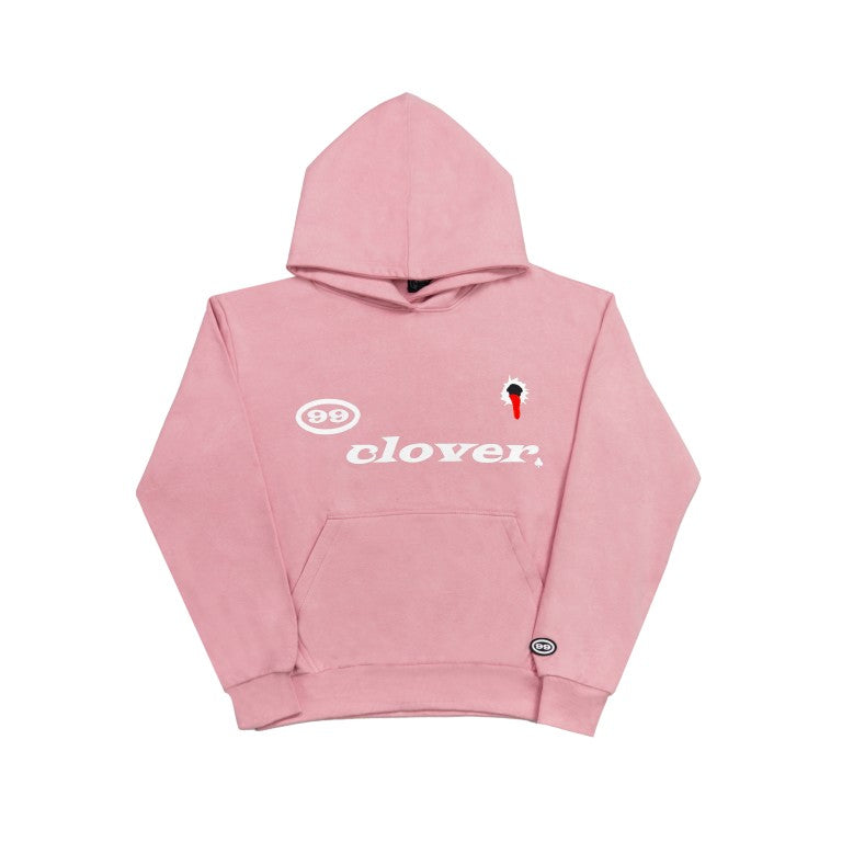 99 Clover - "FEELING LUCKY" OVERSIZED HOODIE PINK