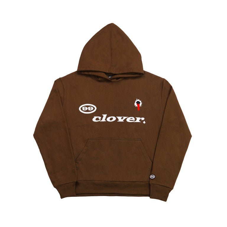 99 Clover - "FEELING LUCKY" OVERSIZED HOODIE BROWN
