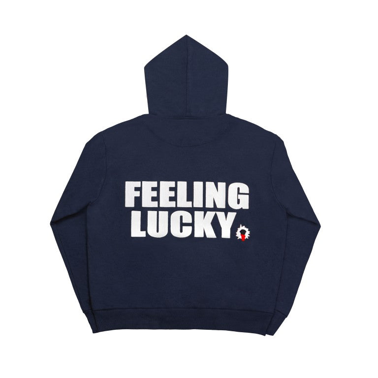 99 Clover - "FEELING LUCKY" OVERSIZED HOODIE NAVY