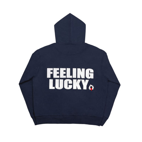 99 Clover - "FEELING LUCKY" OVERSIZED HOODIE NAVY