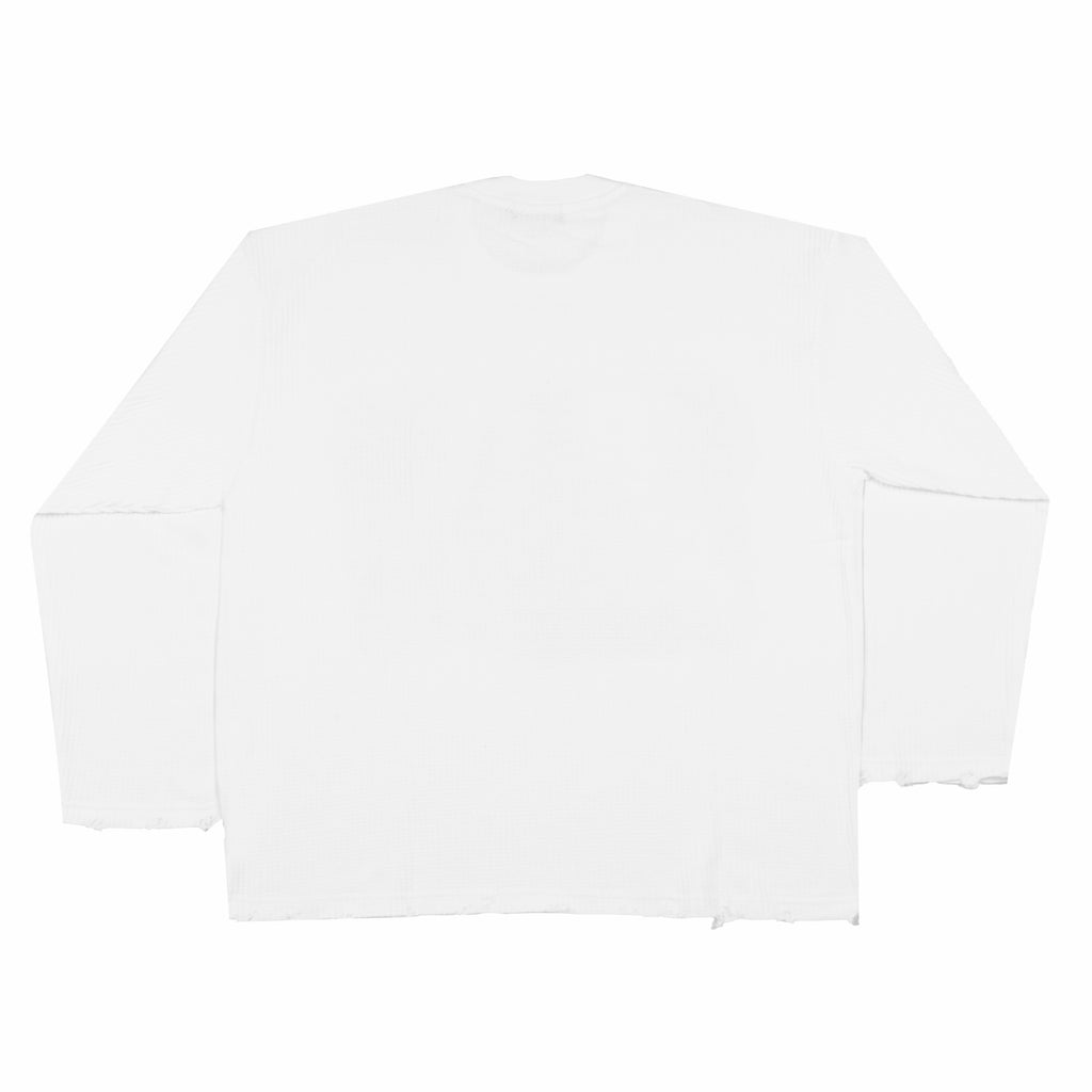 99 Clover - "XRAY" WAFFLE KNIT LONGSLEEVE WHITE