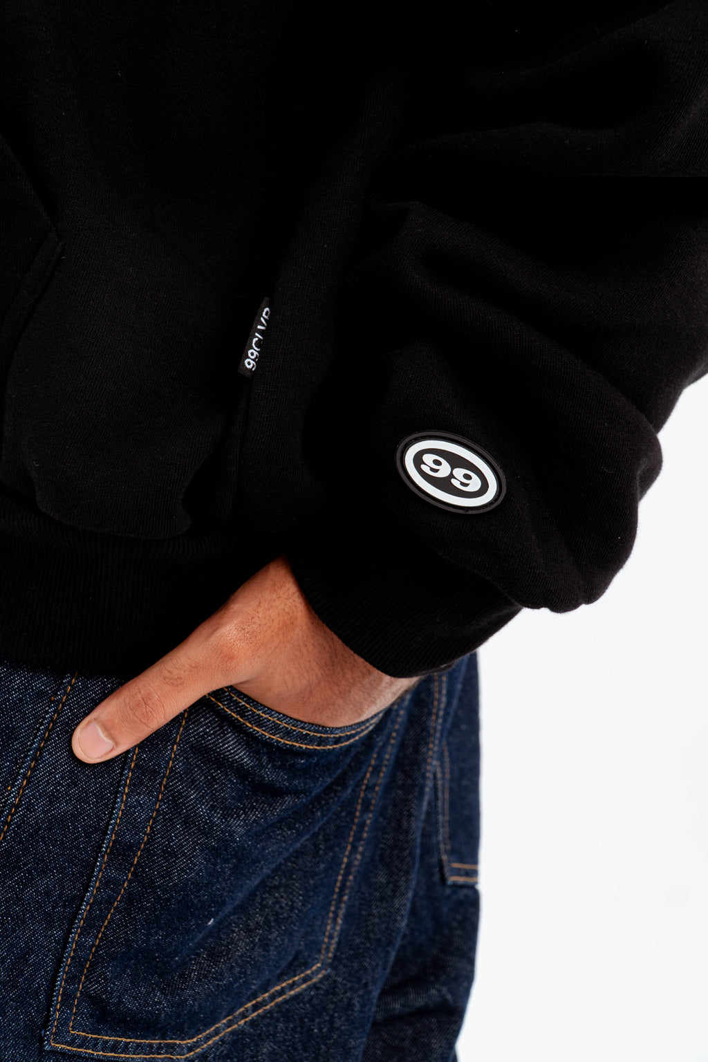 99 Clover - "FEELING LUCKY" OVERSIZED HOODIE BLACK
