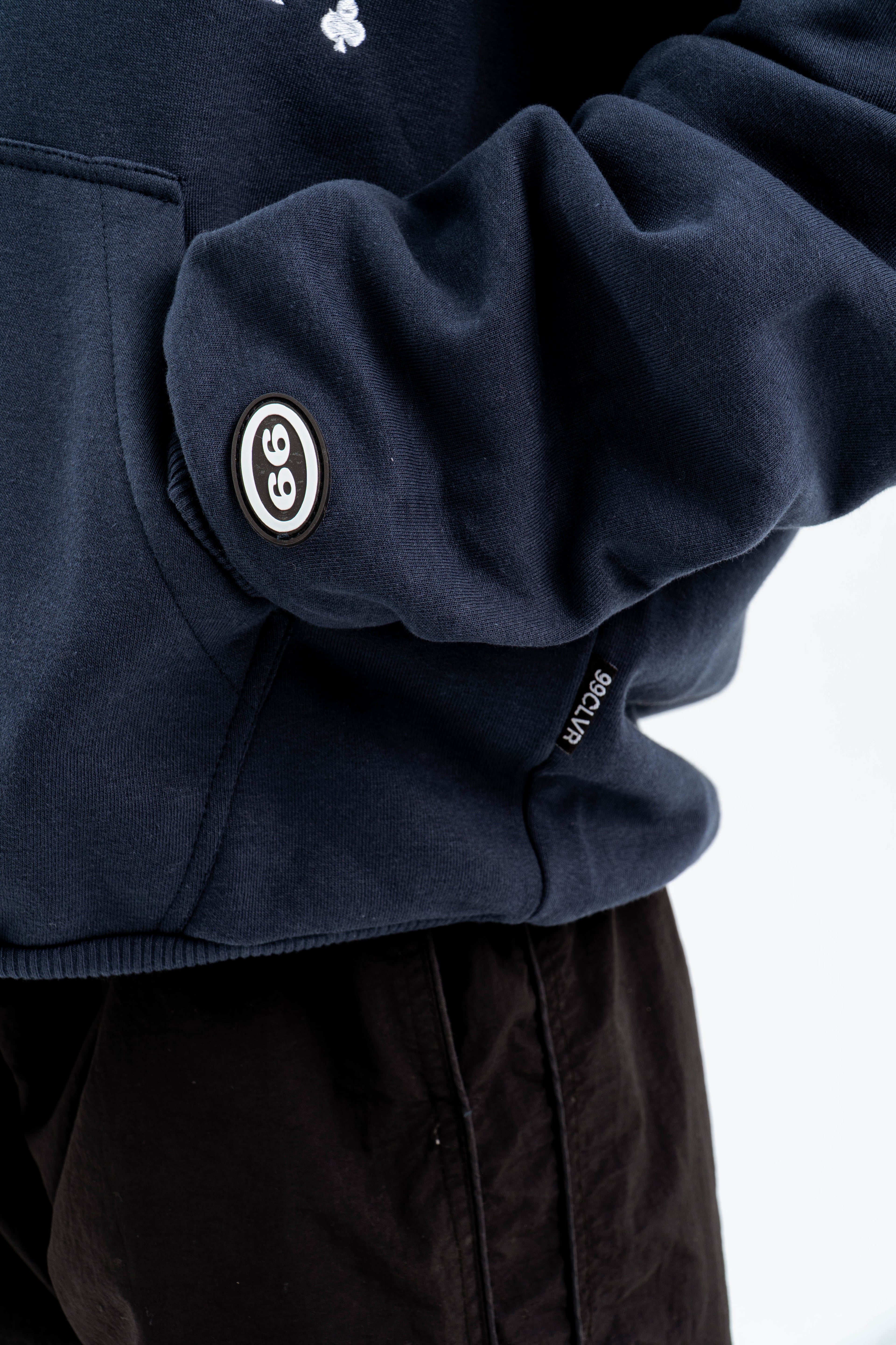 99 Clover - "FEELING LUCKY" OVERSIZED HOODIE NAVY