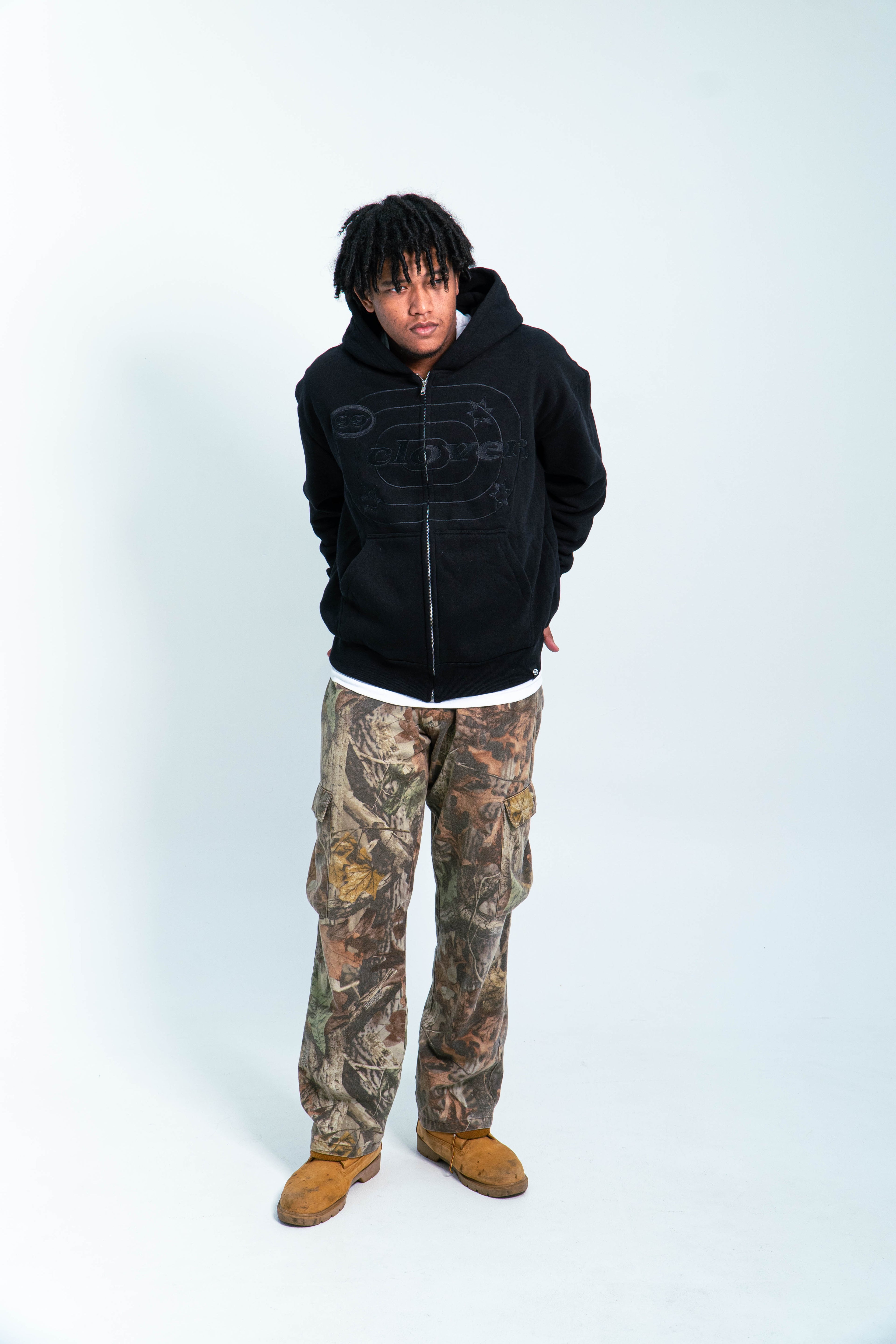 99 Clover - "EASY" ZIP-UP BLACK