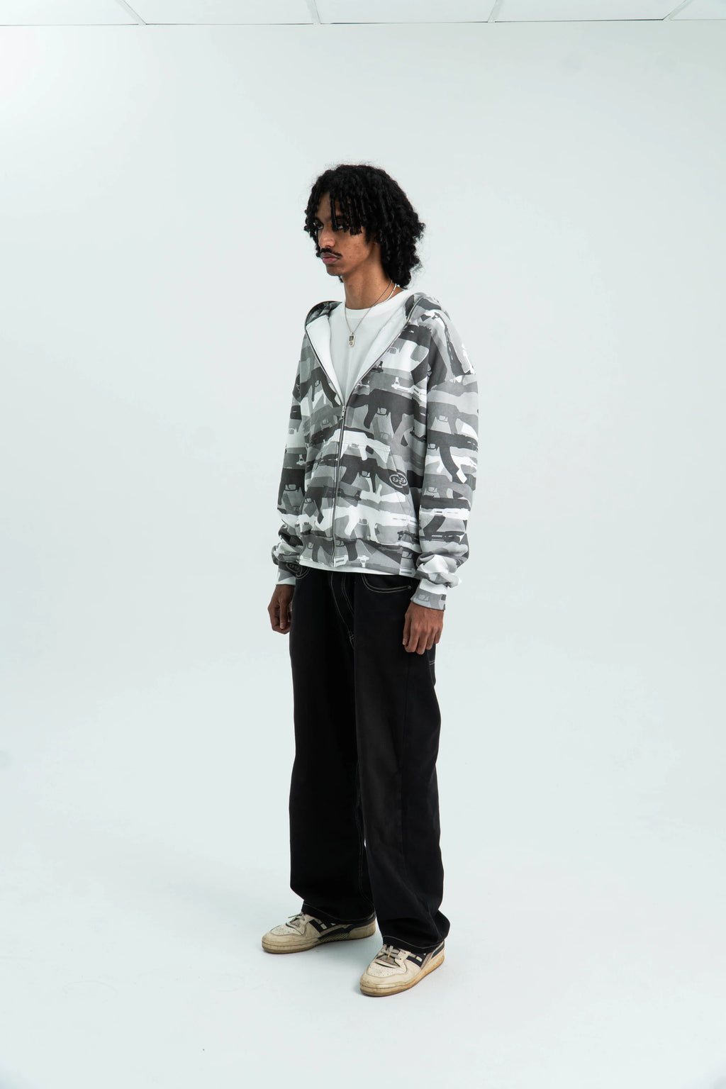 99 Clover - "CAMO V2" FULL ZIP UP ( SNOW)