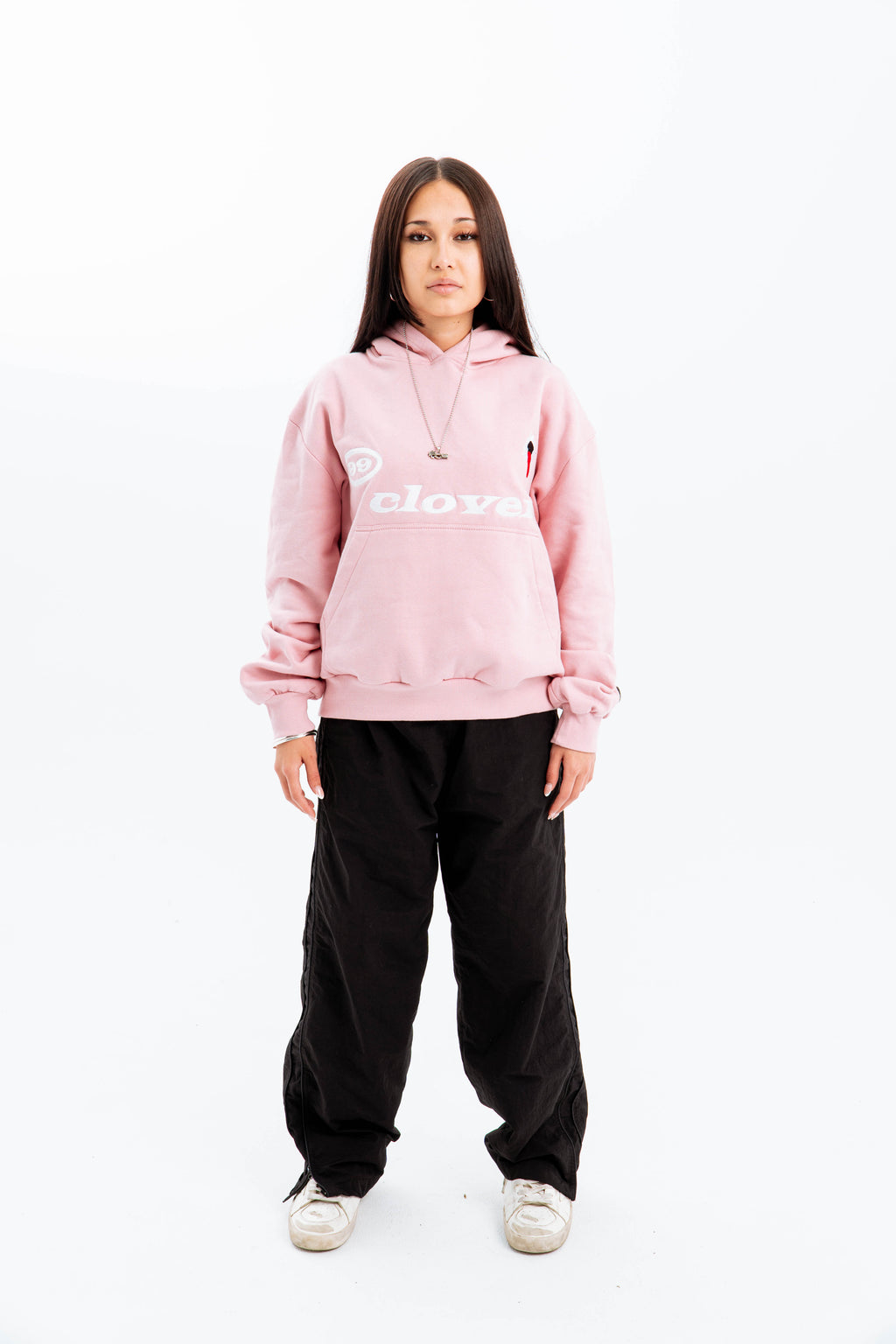 99 Clover - "FEELING LUCKY" OVERSIZED HOODIE PINK