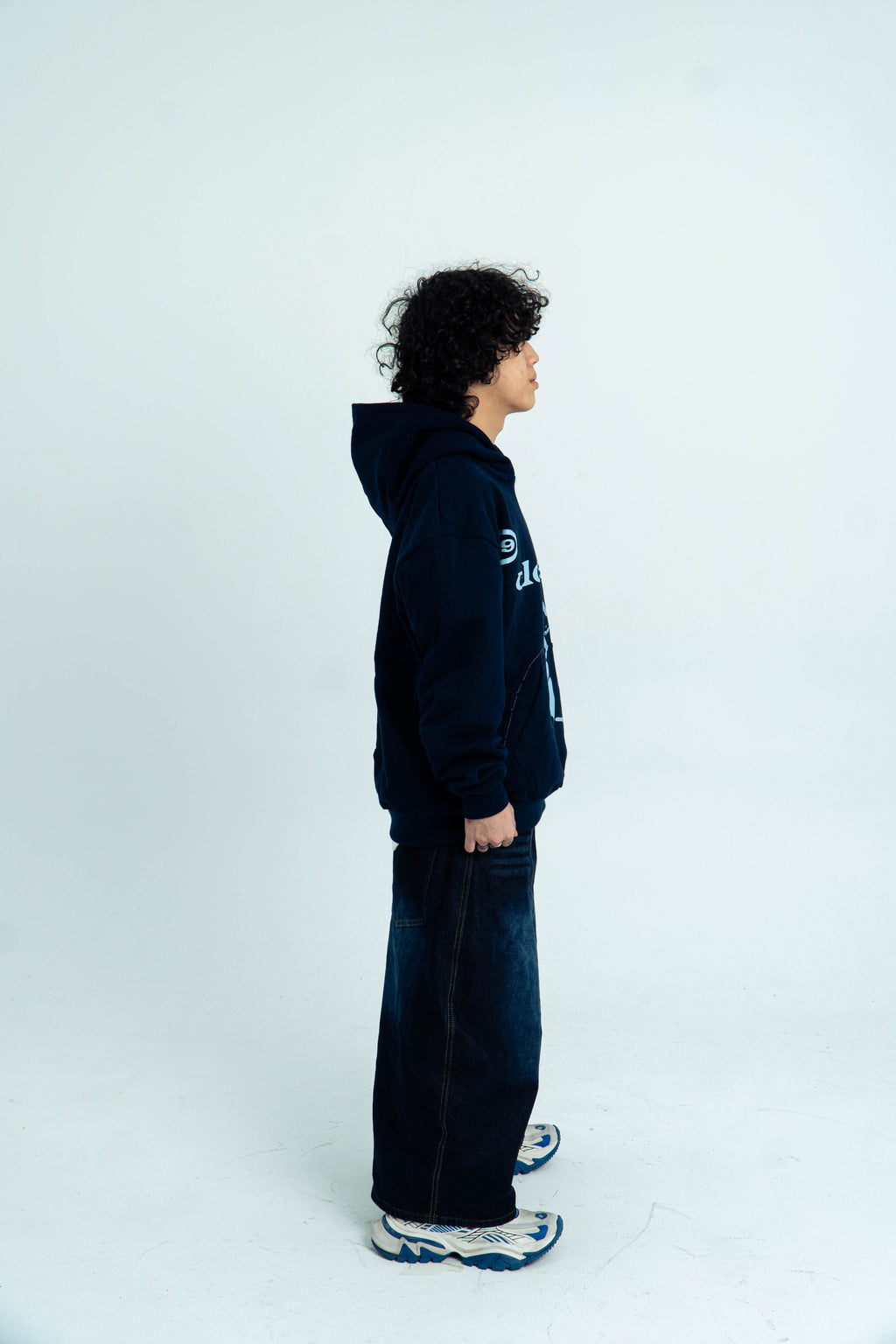 99 Clover - "CLOVER VISION" OVERSIZED HOODIE NAVY