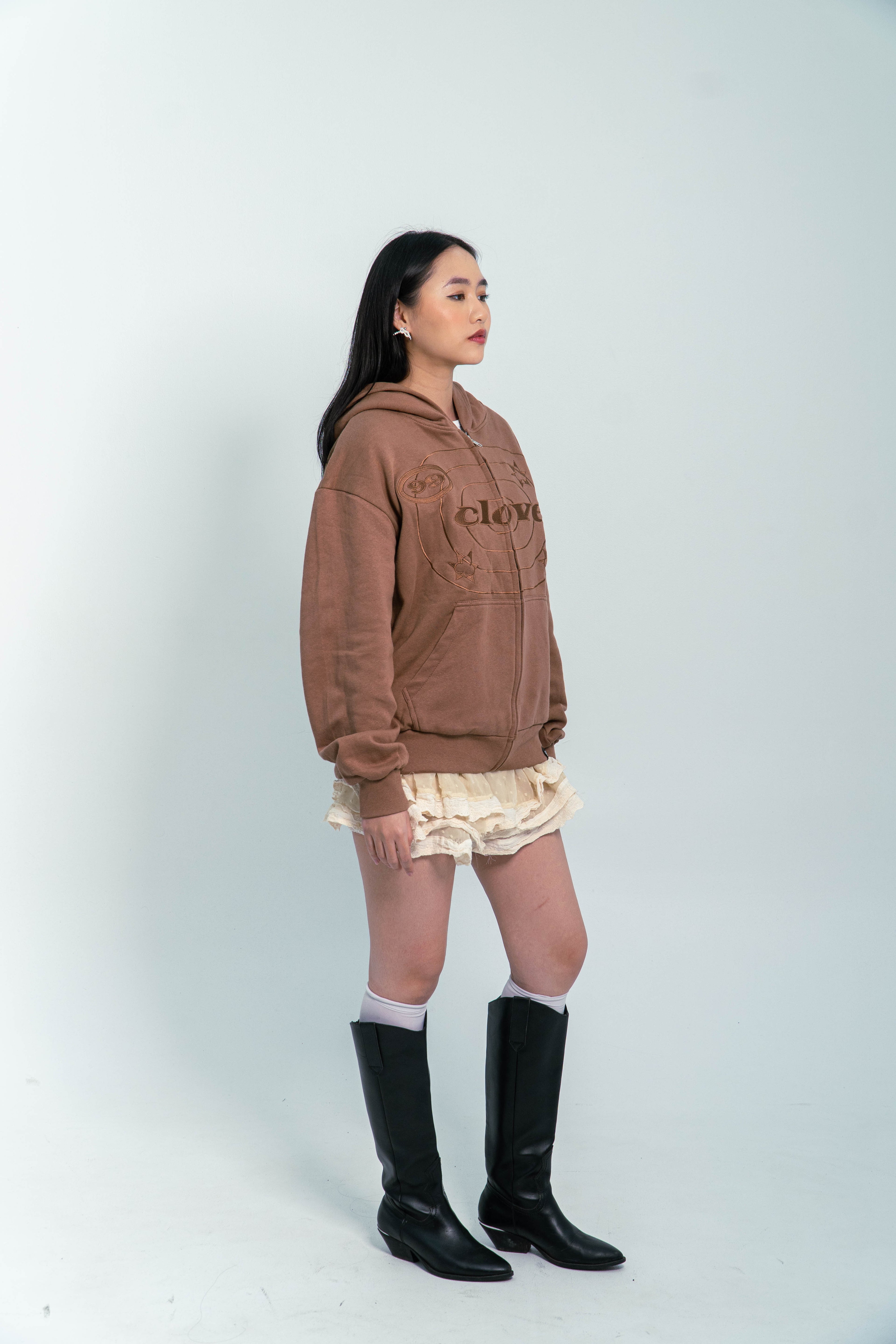 99 Clover - "EASY" ZIP-UP BROWN