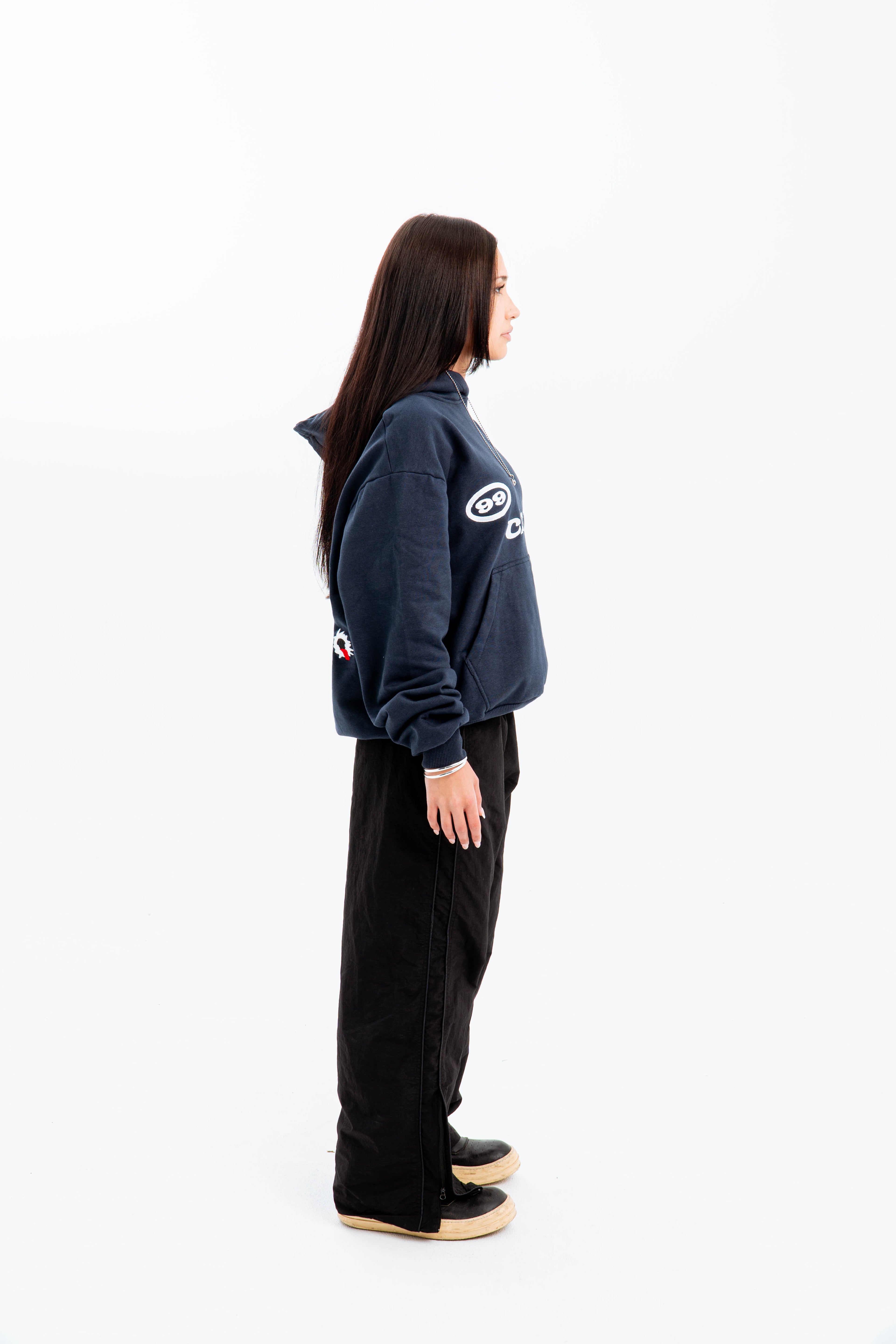 99 Clover - "FEELING LUCKY" OVERSIZED HOODIE NAVY