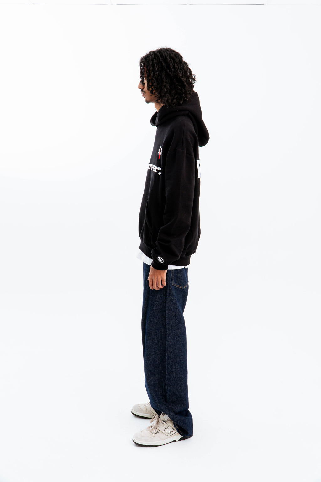 99 Clover - "FEELING LUCKY" OVERSIZED HOODIE BLACK
