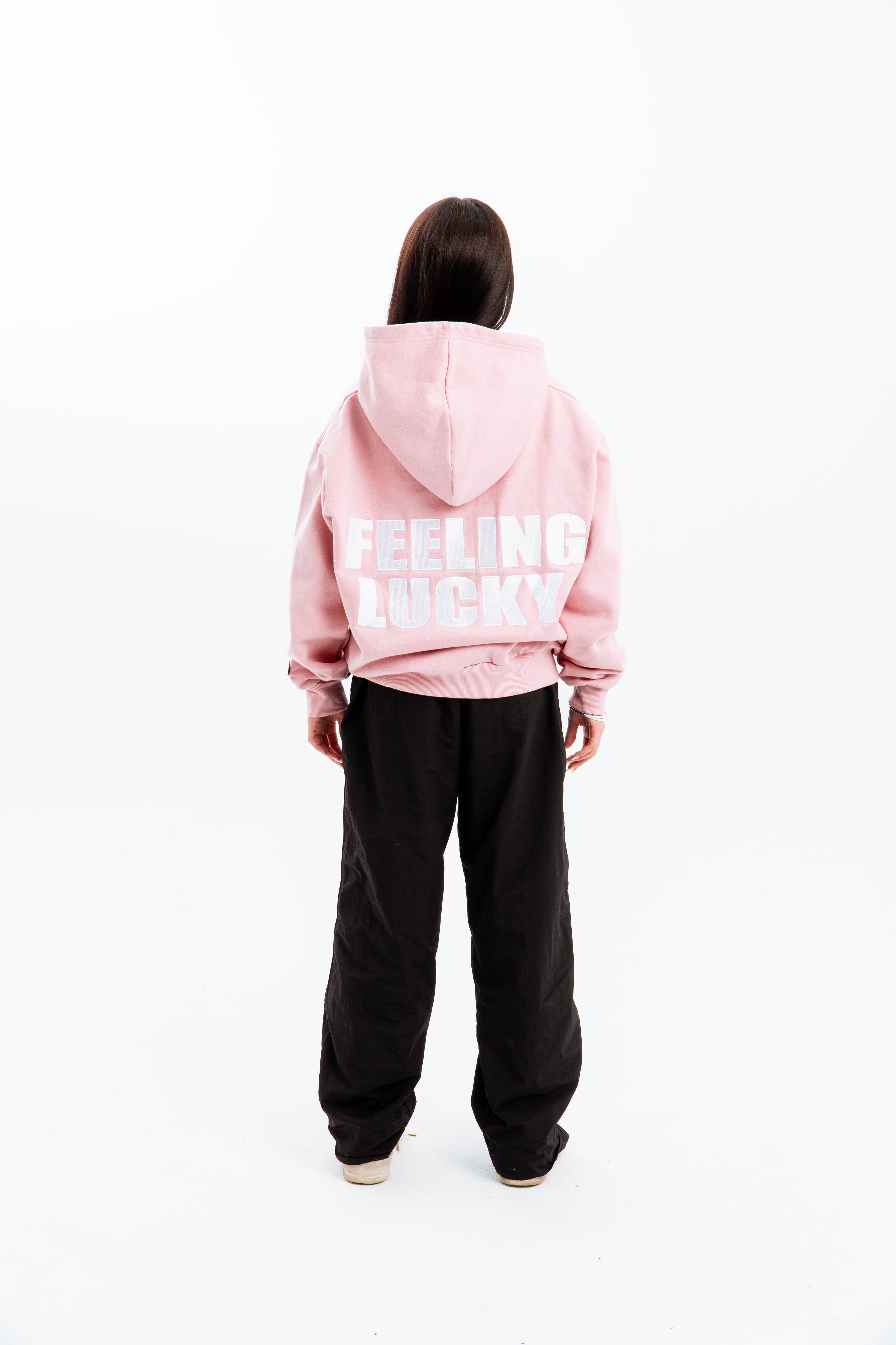 99 Clover - "FEELING LUCKY" OVERSIZED HOODIE PINK