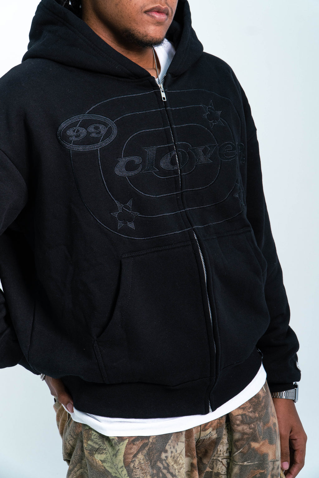 99 Clover - "EASY" ZIP-UP BLACK