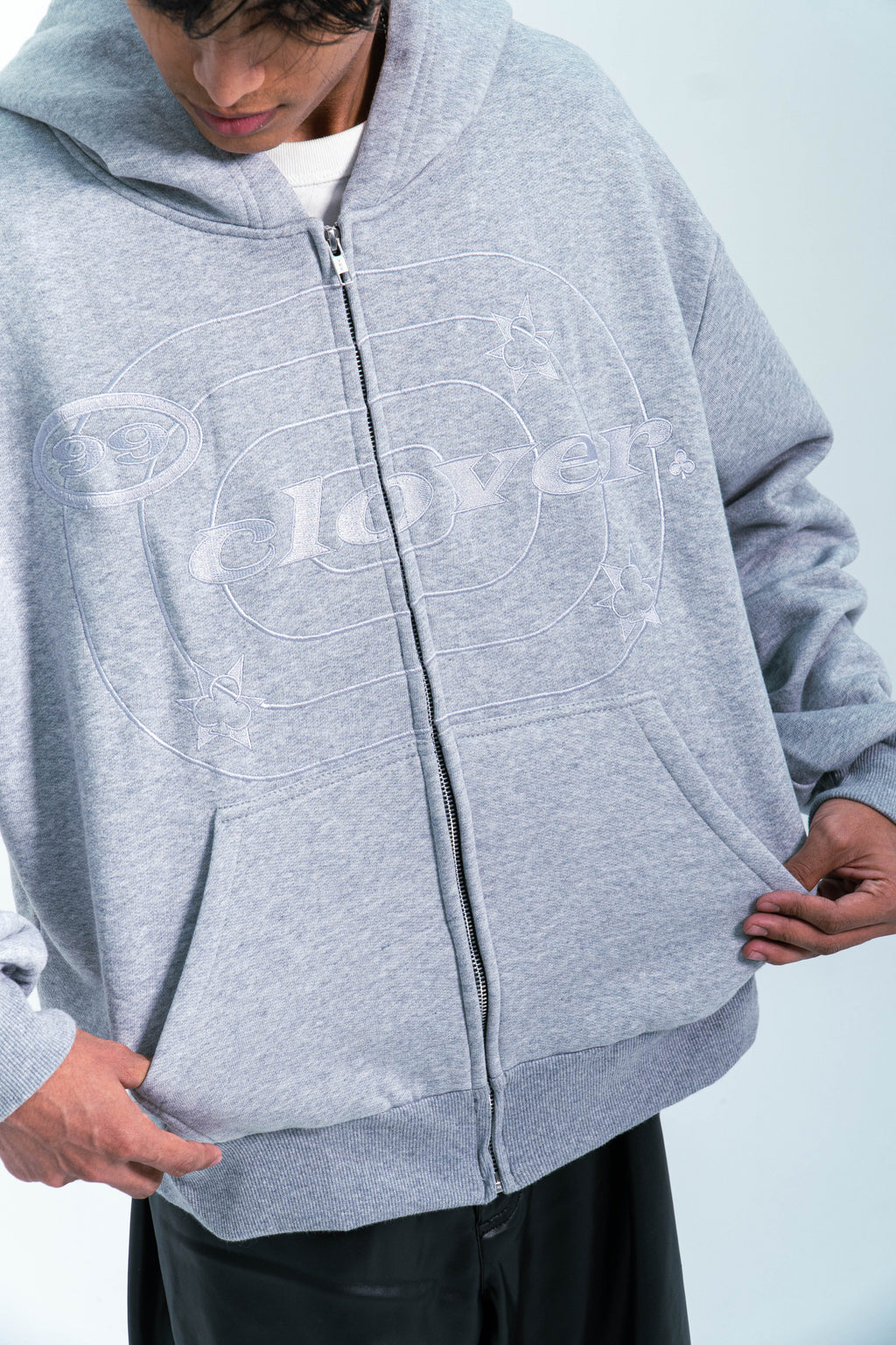 99 Clover - "EASY" ZIP-UP GREY