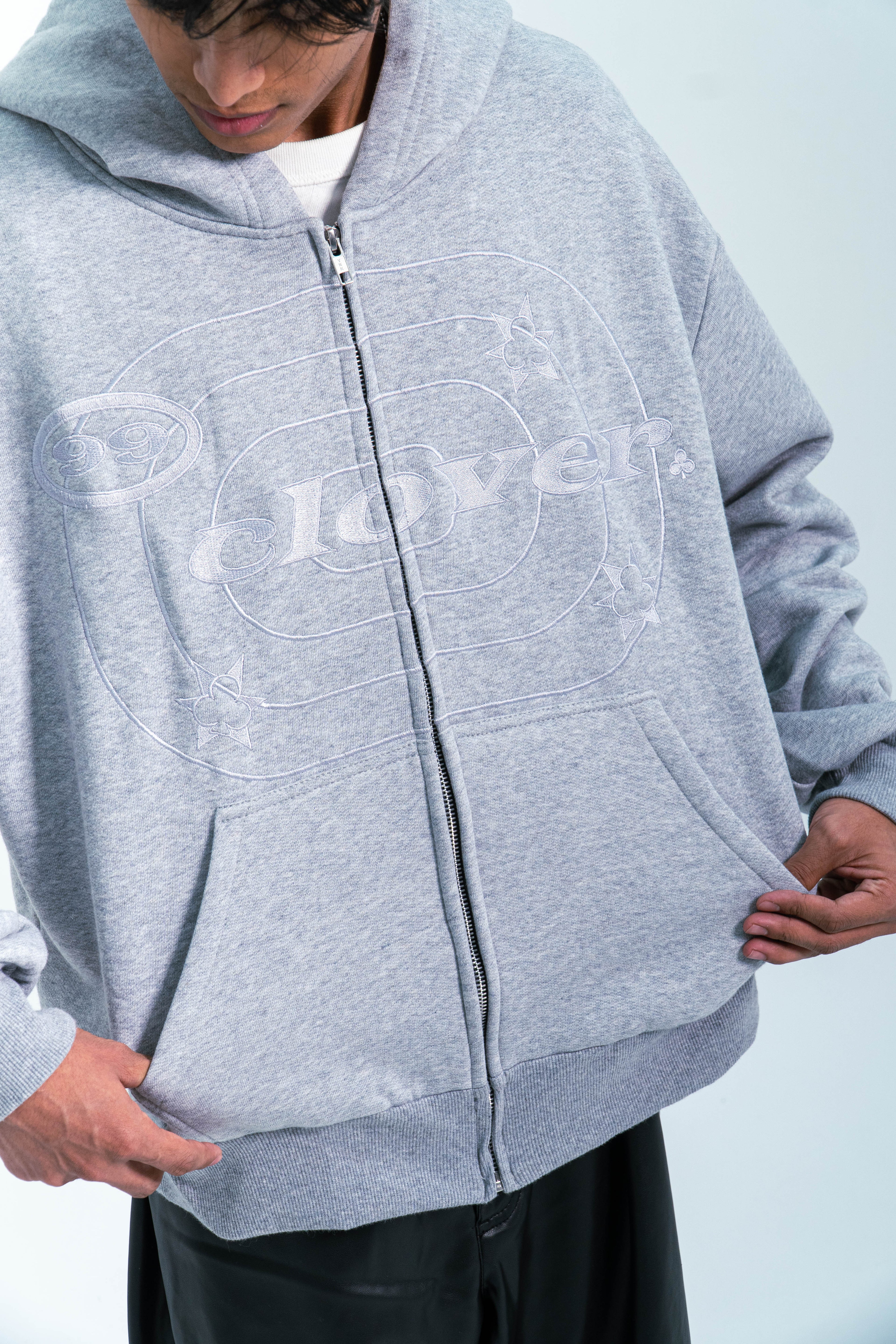 99 Clover - "EASY" ZIP-UP GREY