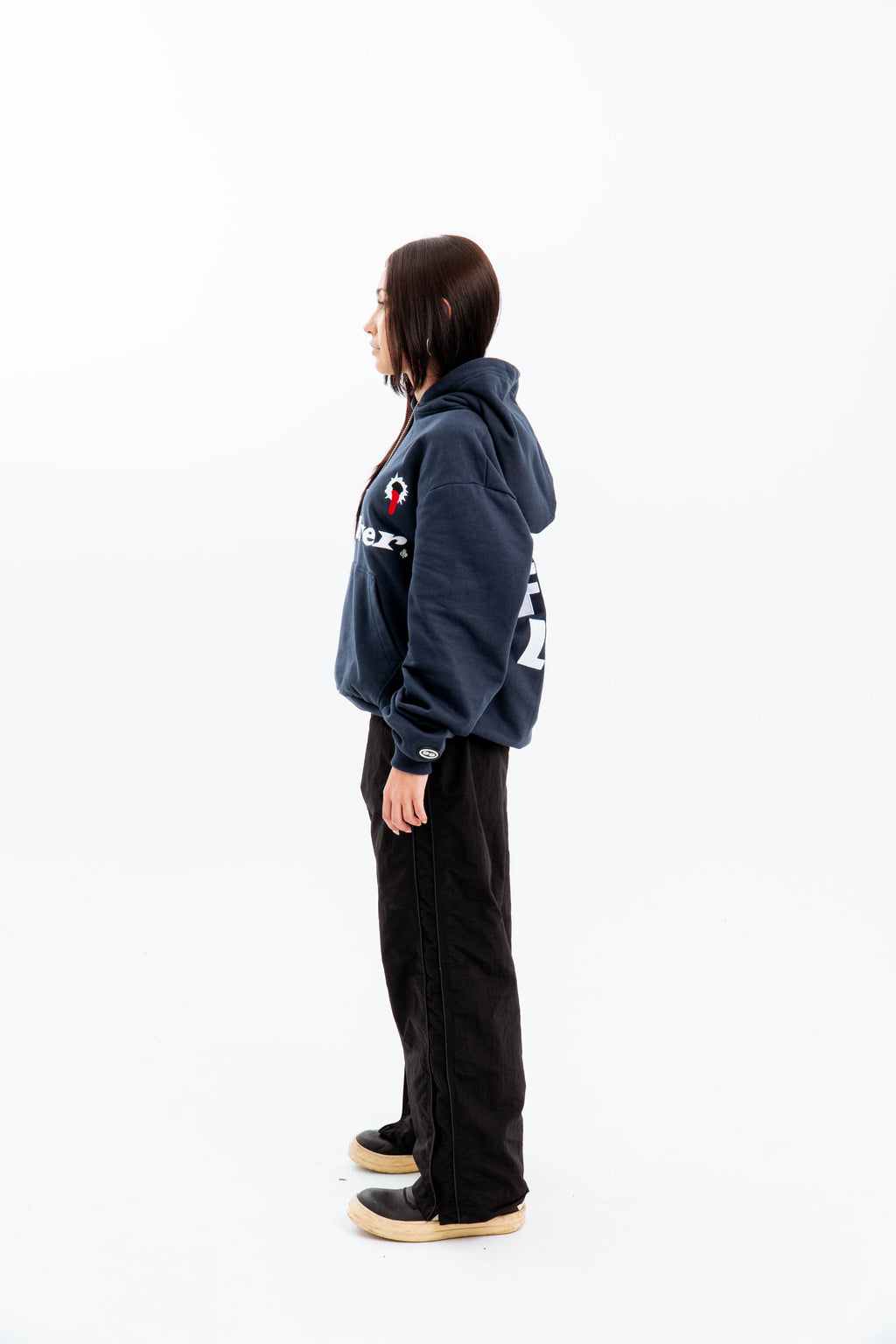 99 Clover - "FEELING LUCKY" OVERSIZED HOODIE NAVY