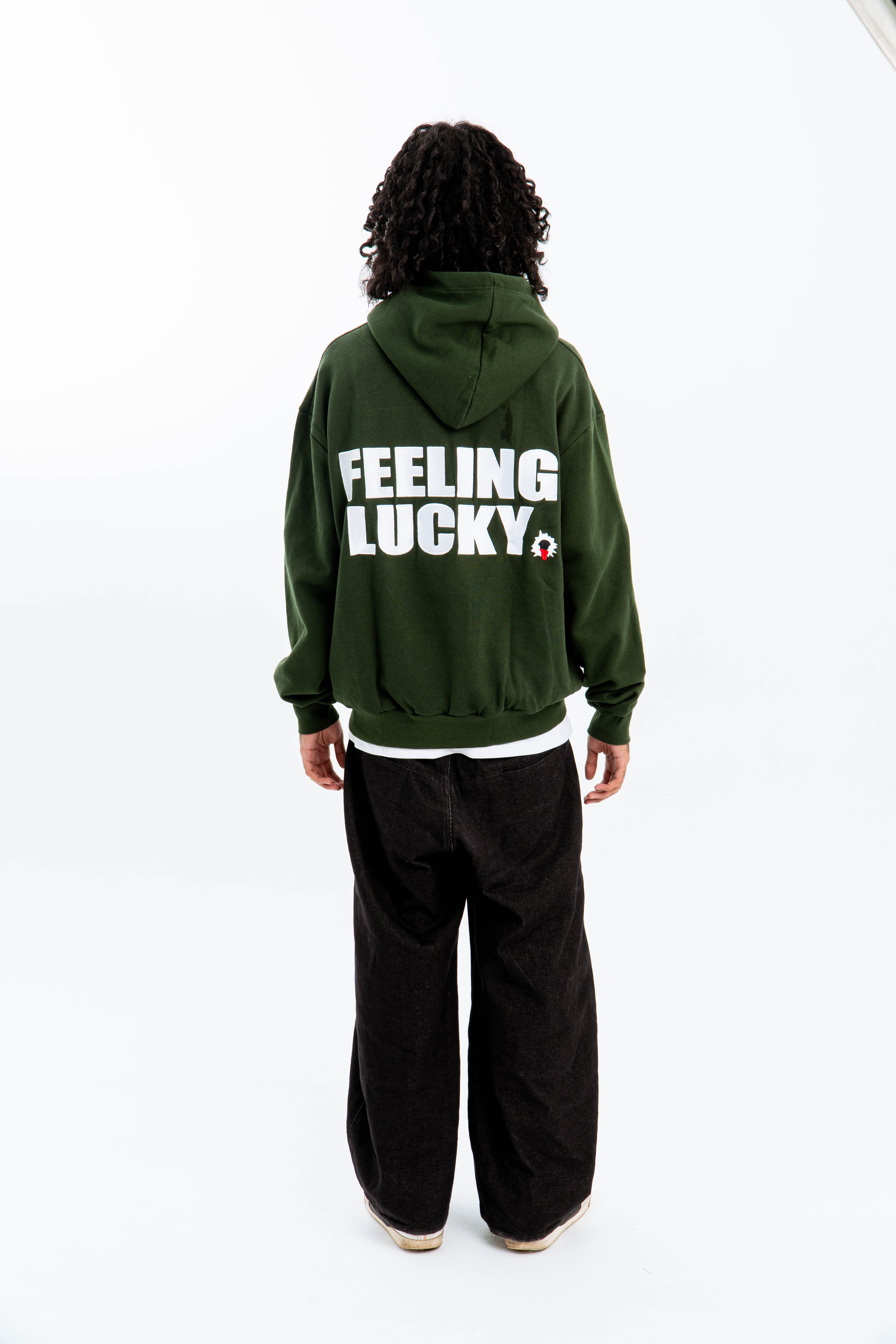 99 Clover - "FEELING LUCKY" OVERSIZED HOODIE GREEN