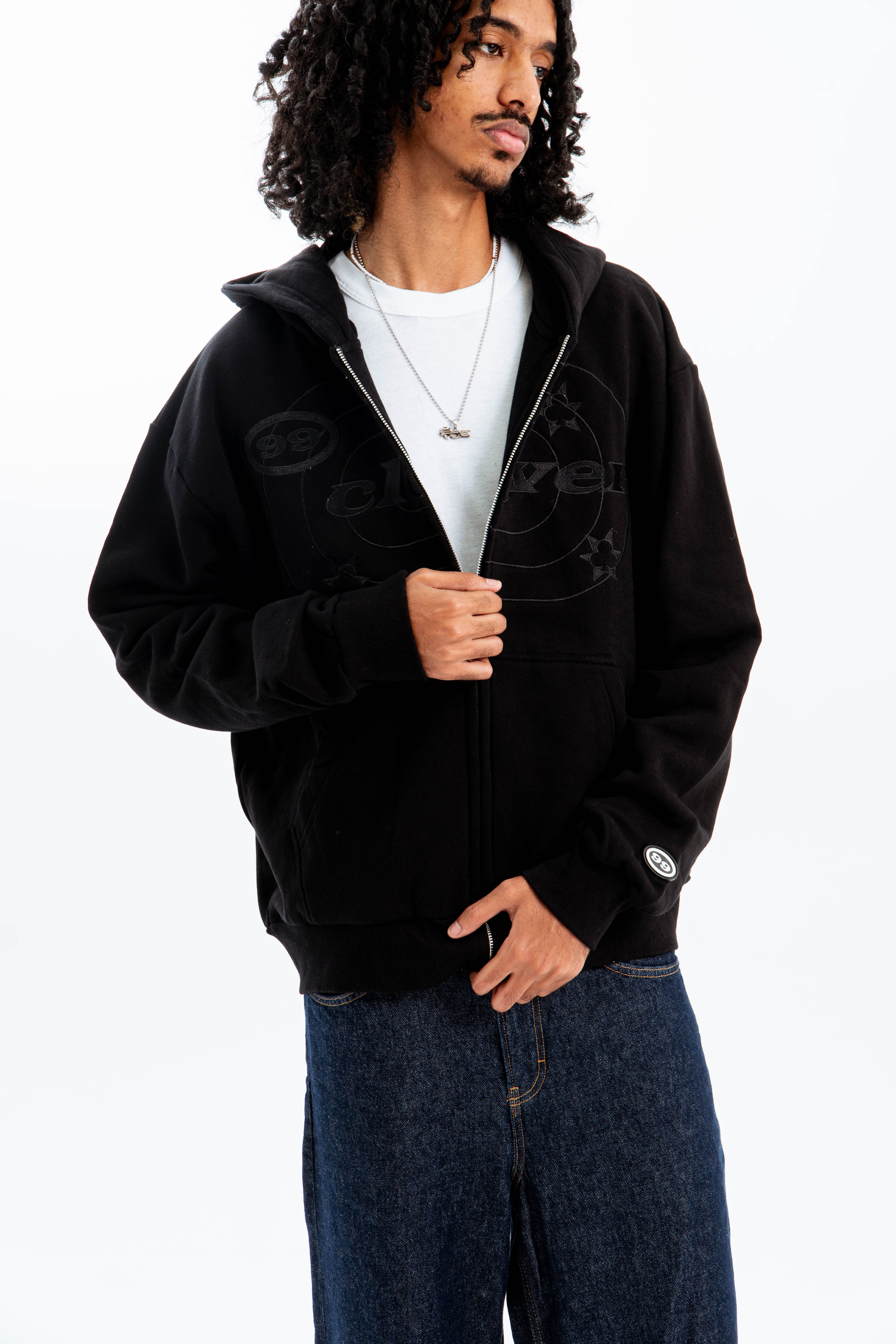 99 Clover - "EASY" ZIP-UP BLACK