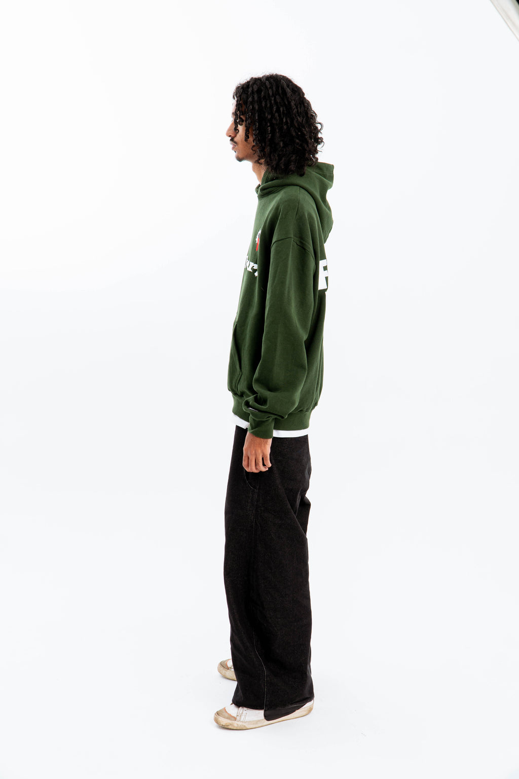 99 Clover - "FEELING LUCKY" OVERSIZED HOODIE GREEN