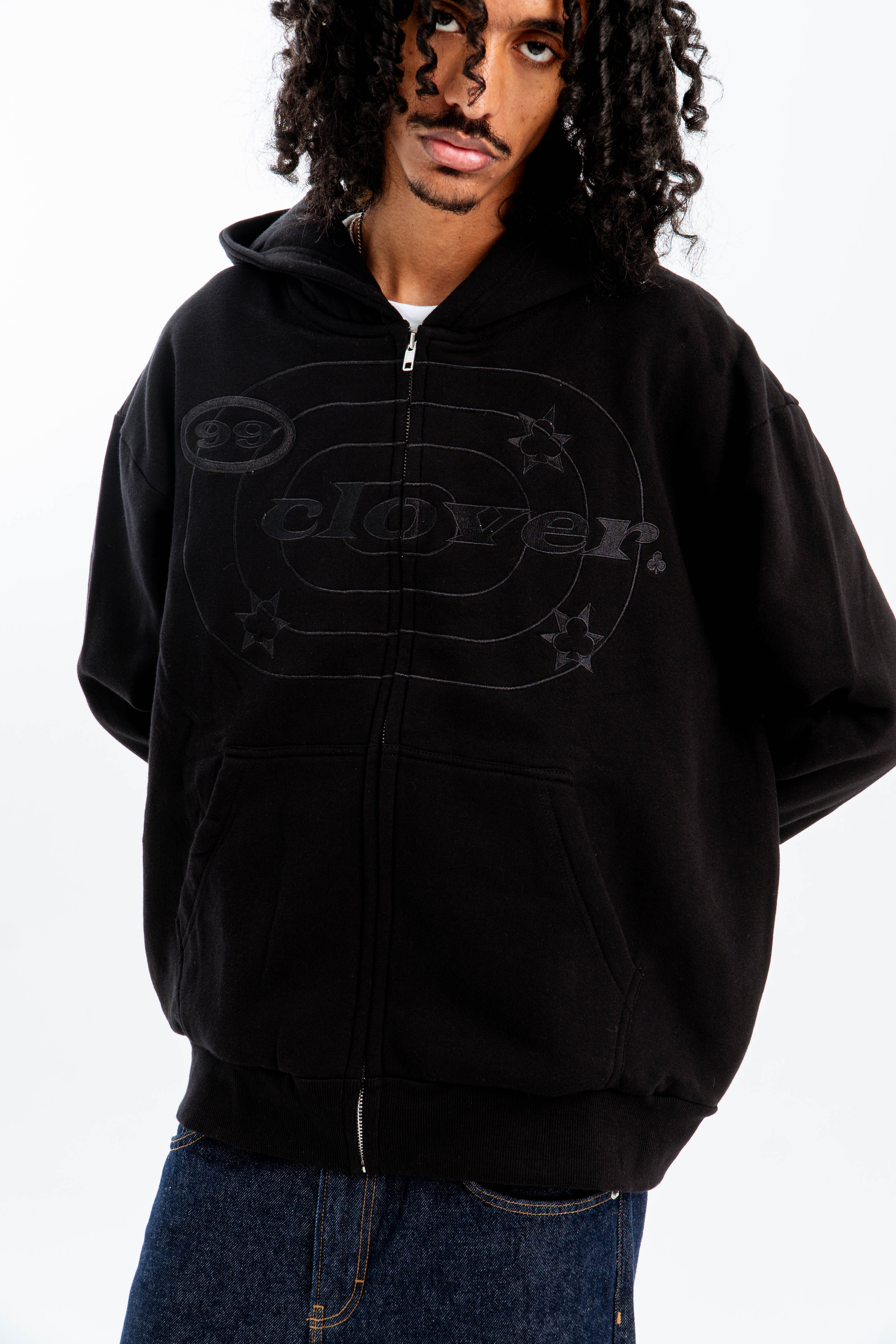 99 Clover - "EASY" ZIP-UP BLACK