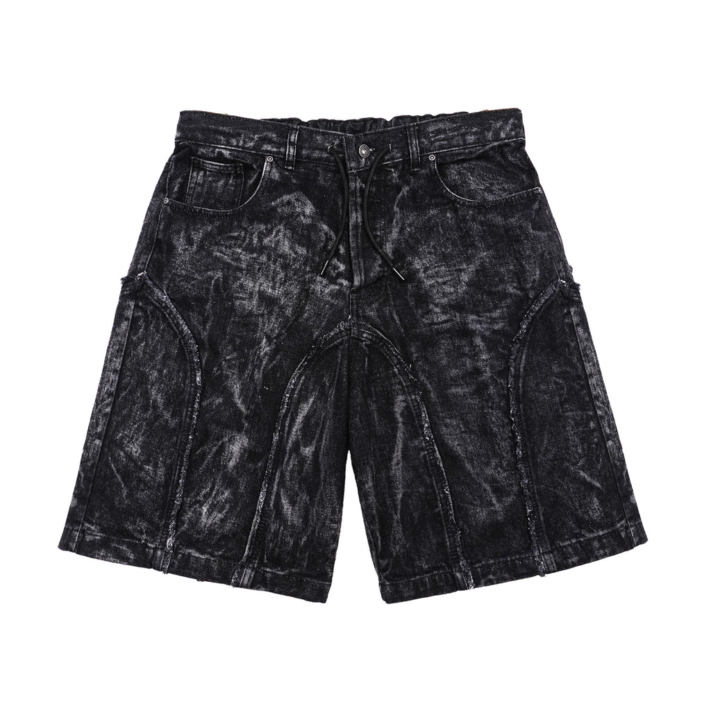 SSST x Lique - Baggy Short Denim Pants Washed Black