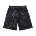 SSST x Lique - Baggy Short Denim Pants Washed Black