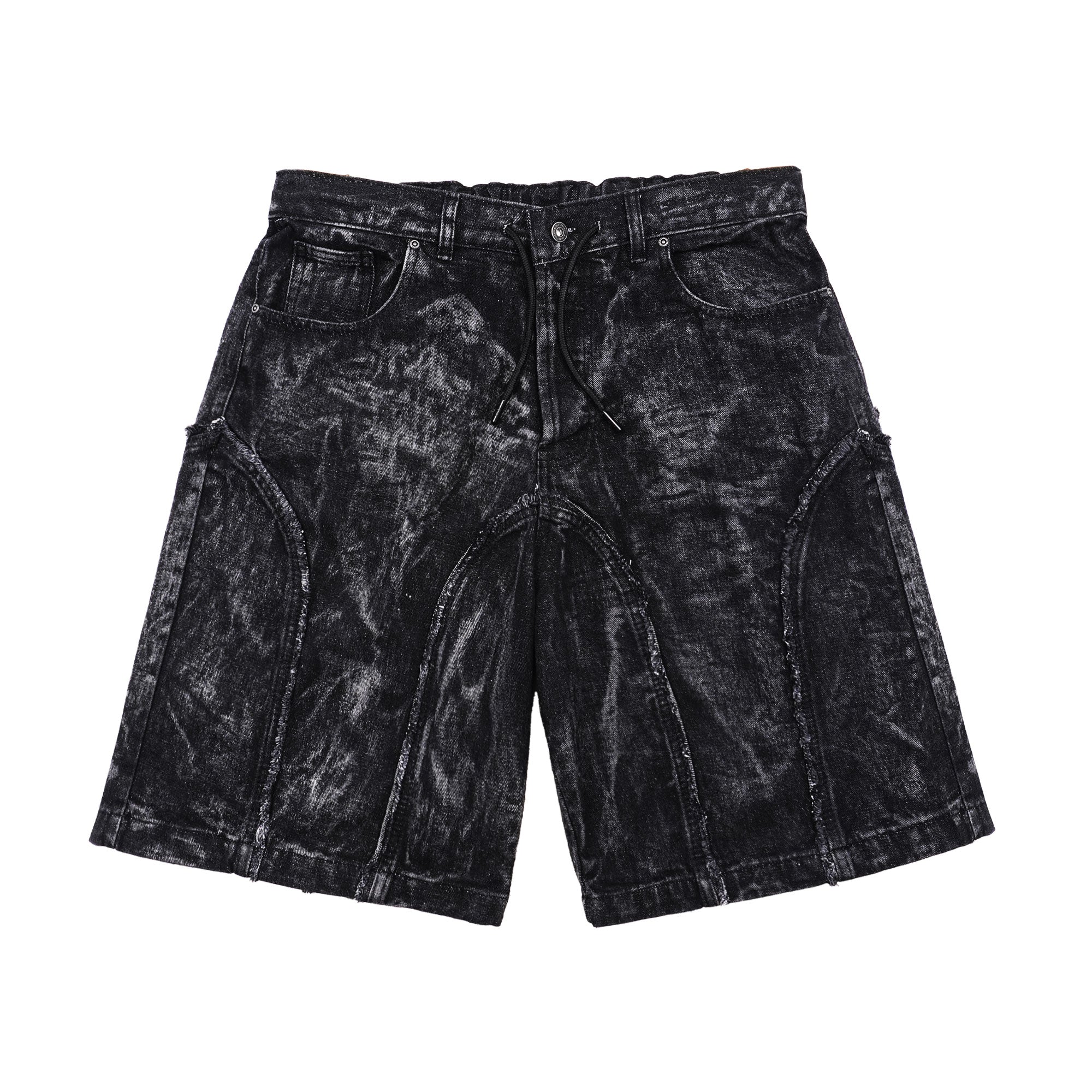 SSST x Lique - Baggy Short Denim Pants Washed Black