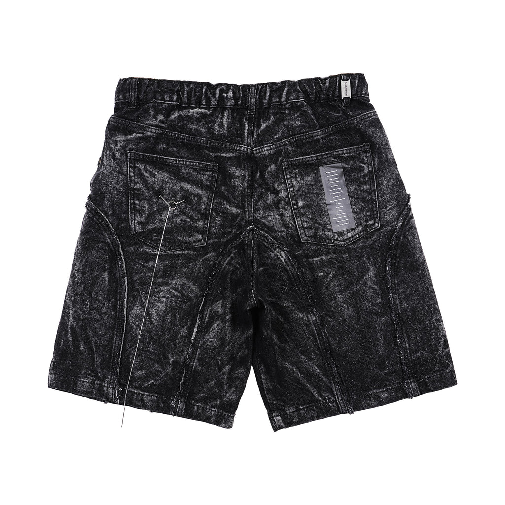 SSST x Lique - Baggy Short Denim Pants Washed Black