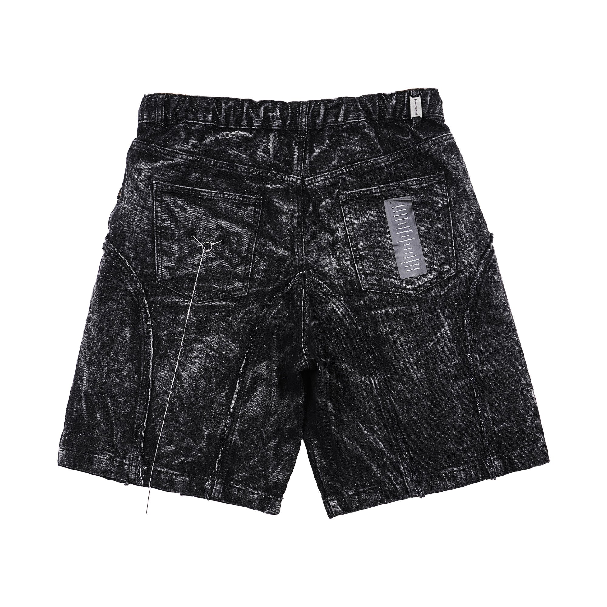SSST x Lique - Baggy Short Denim Pants Washed Black