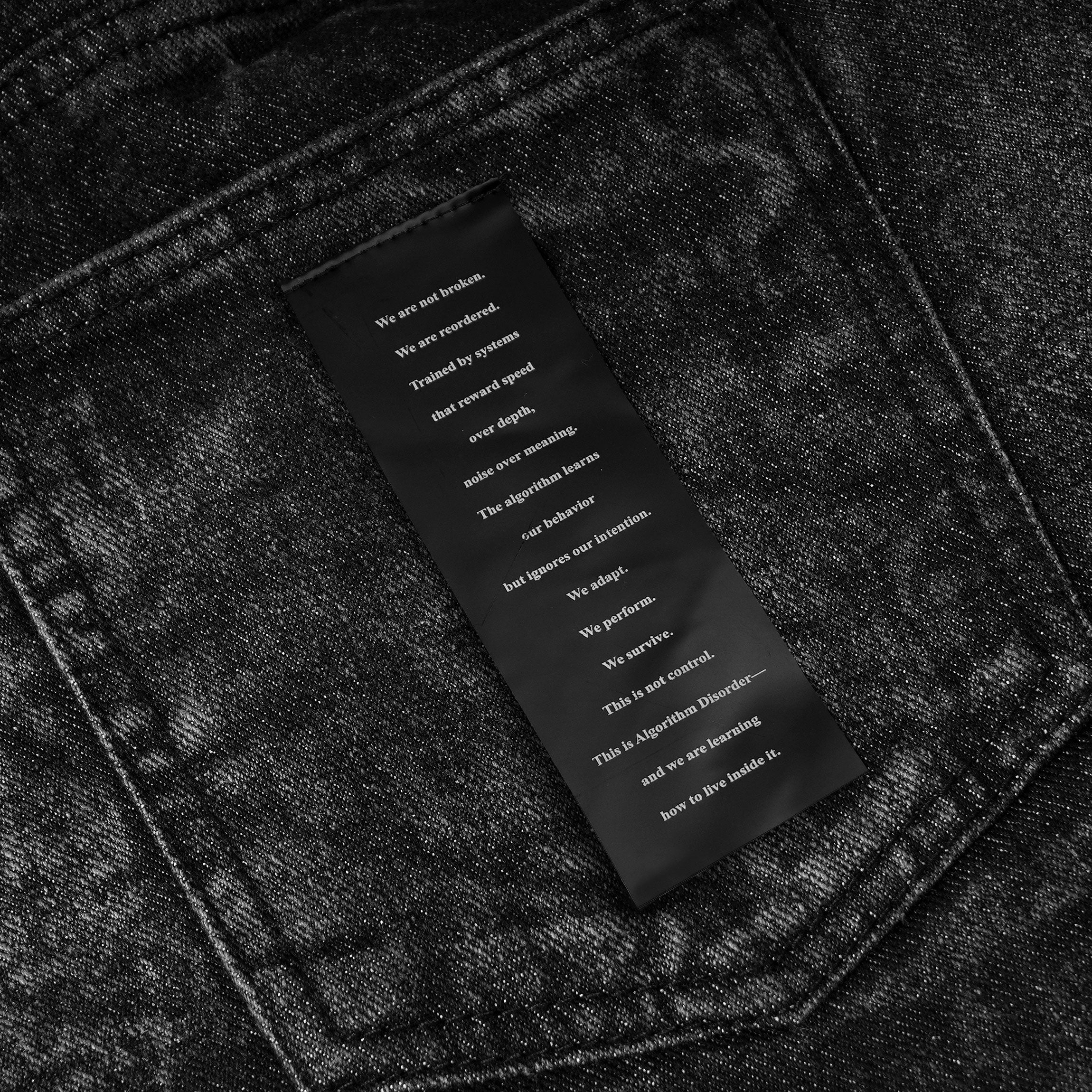 SSST x Lique - Baggy Short Denim Pants Washed Black