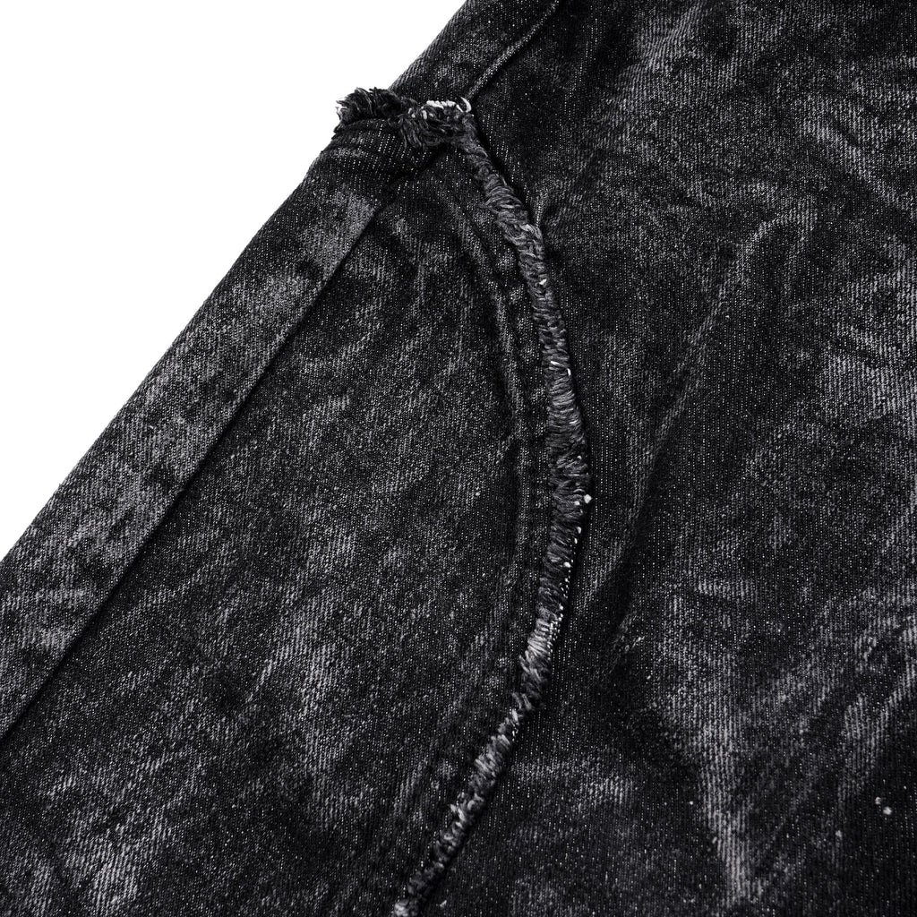 SSST x Lique - Baggy Short Denim Pants Washed Black