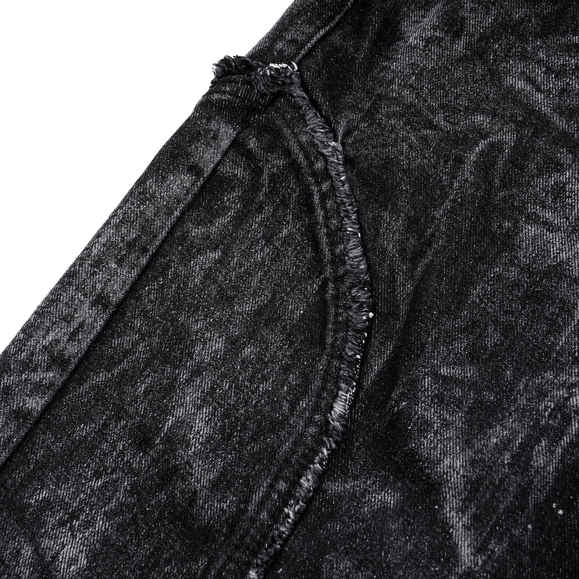 SSST x Lique - Baggy Short Denim Pants Washed Black
