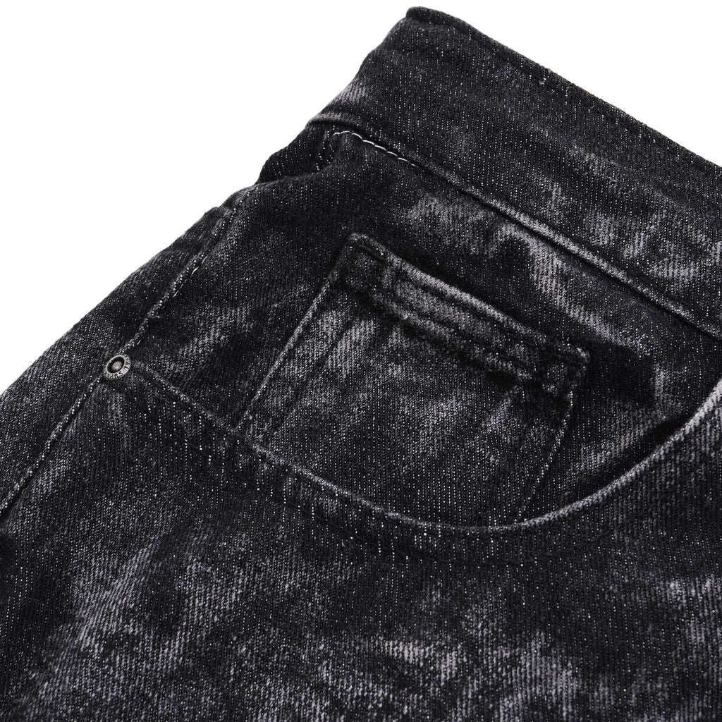 SSST x Lique - Baggy Short Denim Pants Washed Black