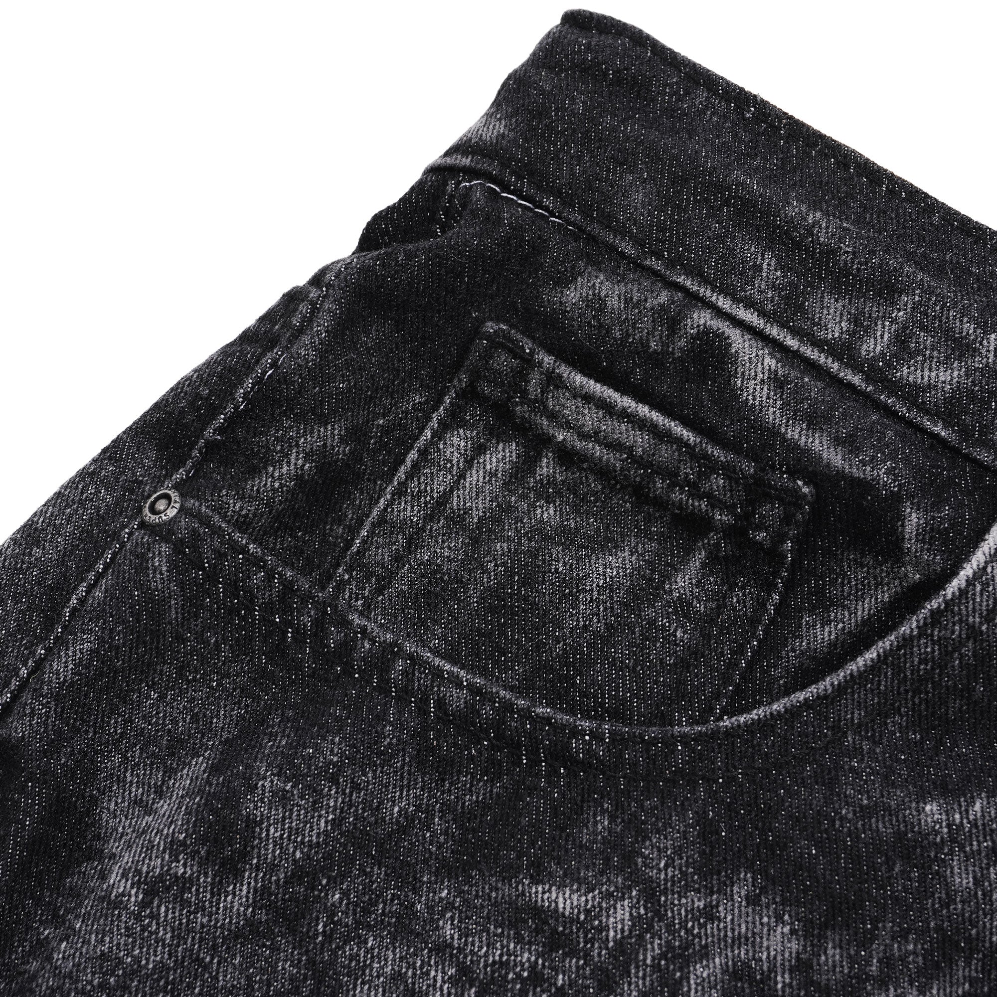 SSST x Lique - Baggy Short Denim Pants Washed Black