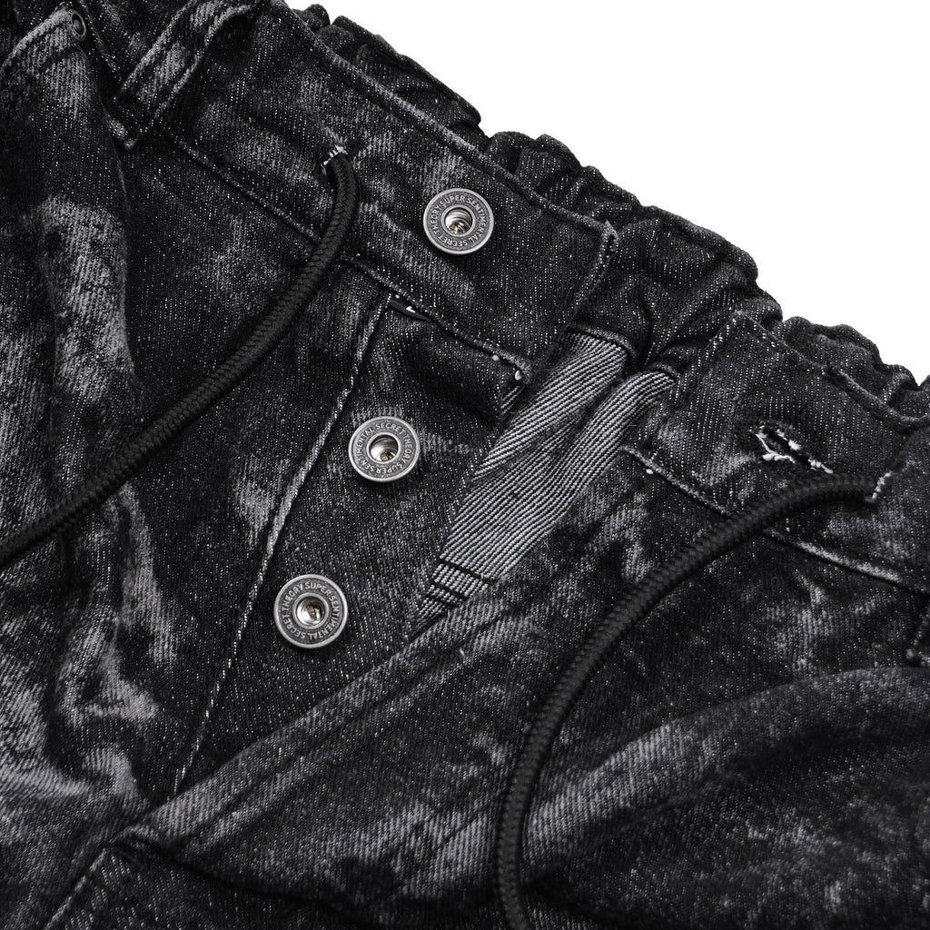 SSST x Lique - Baggy Short Denim Pants Washed Black