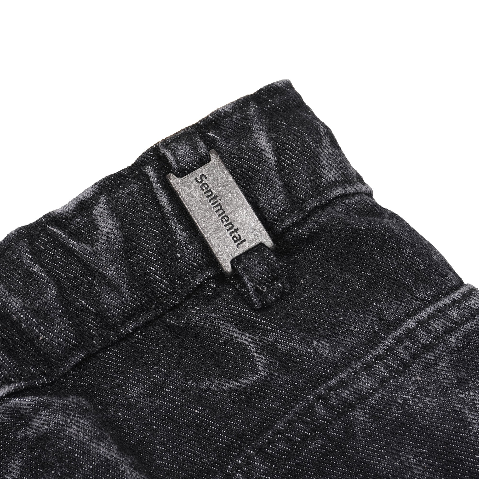 SSST x Lique - Baggy Short Denim Pants Washed Black