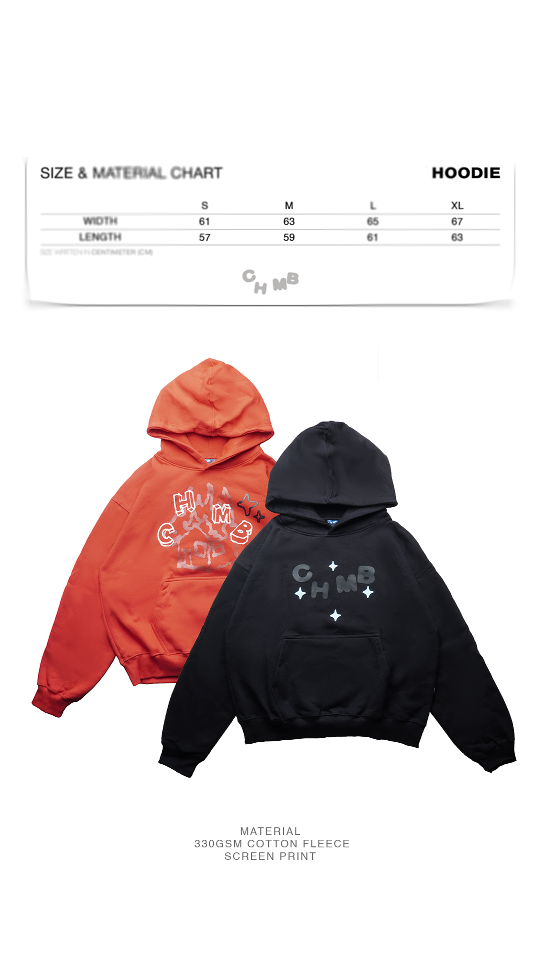 Chambre - Boxy Hoodie Fiery Sky Black