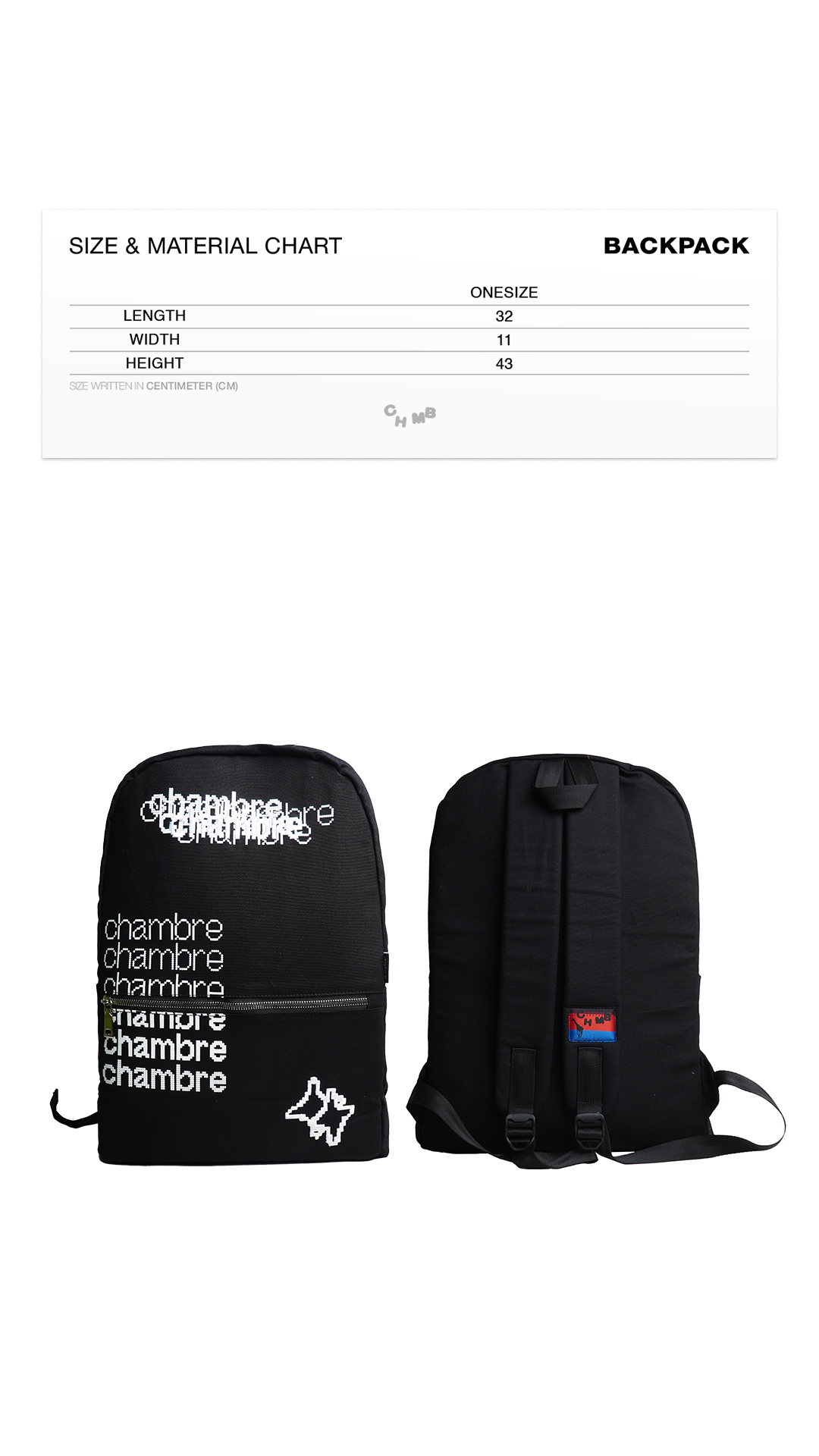 Chambre - Backpack Word Black