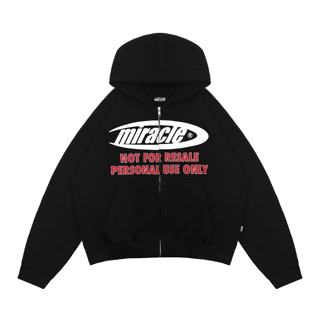 Miracle Mates - Stellins Black Boxy Zip Hoodie