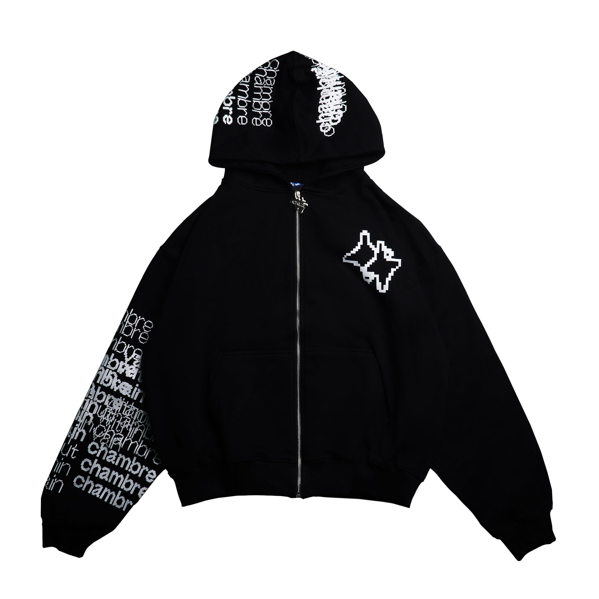Chambre - Regular Zip Hoodie Script Crash Black